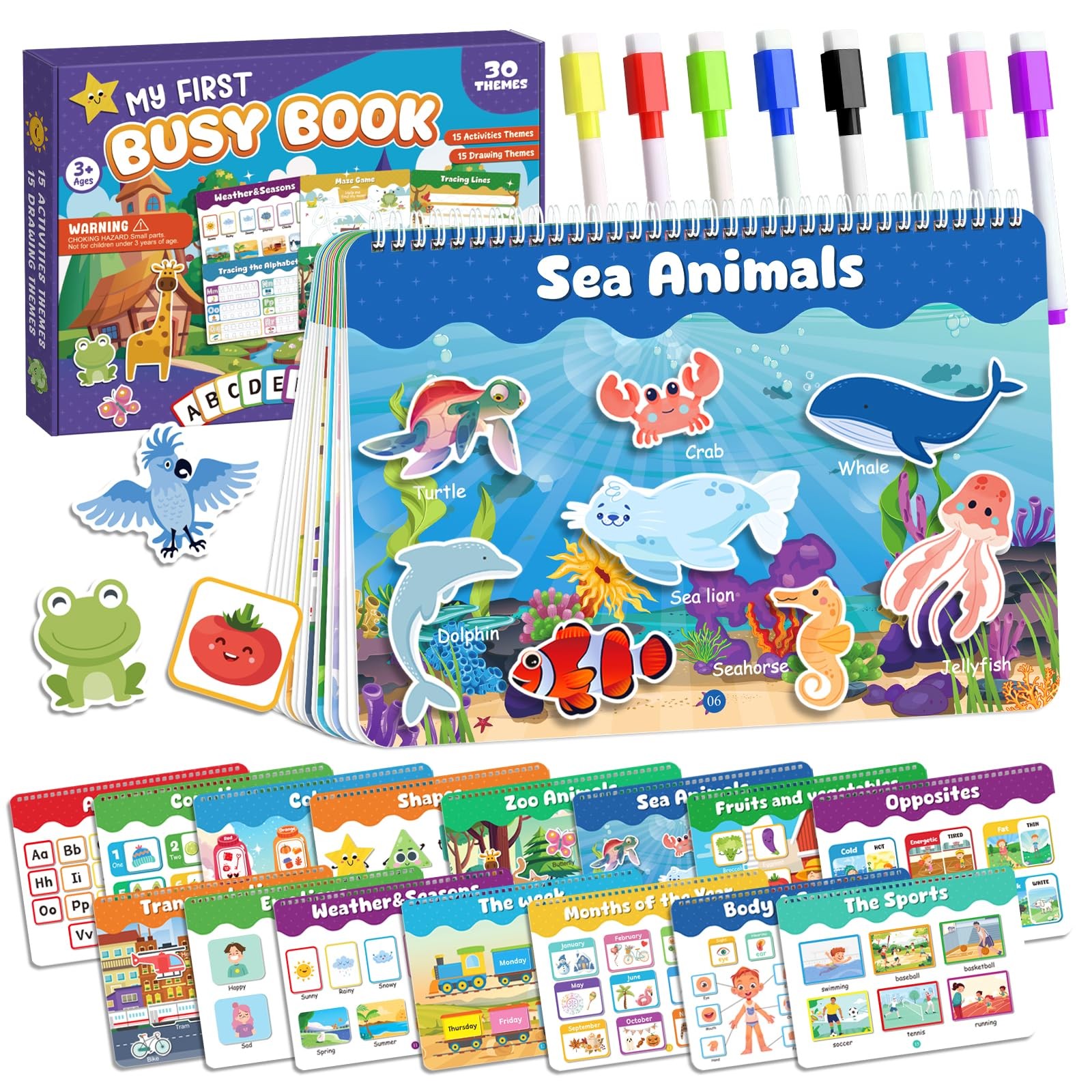 Montessori Busy Book for Toddlers 3-5, Activity Books for Kids, Toddler Busy Boo