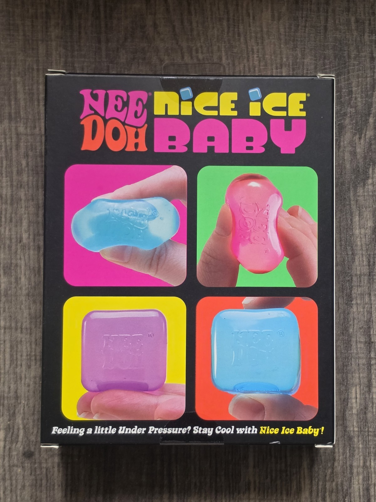 NeeDoh Nice Ice Baby 4 pack, Set of Four Nee Doh Mini Nice Cube Pink Blue Purple