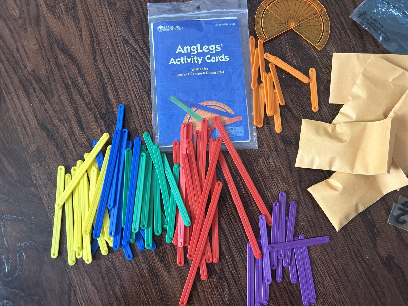 Lot ETA Overhead Projector Math Transparency Fraction Circles Anglegs Tiles