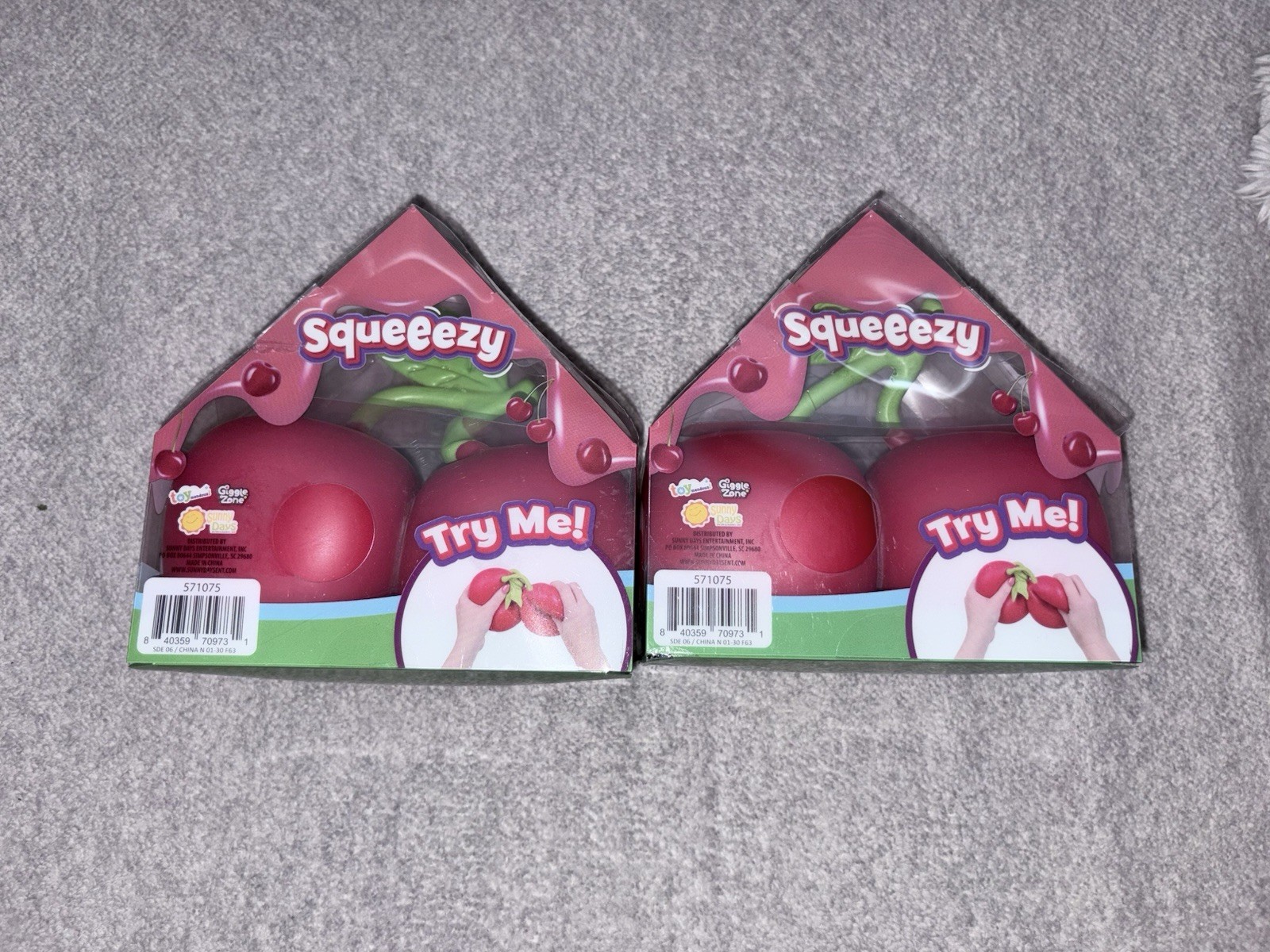Squeeezy Fruit Tactile Squeeze Toy, Red/Green, Ages 3+, MPN 571075