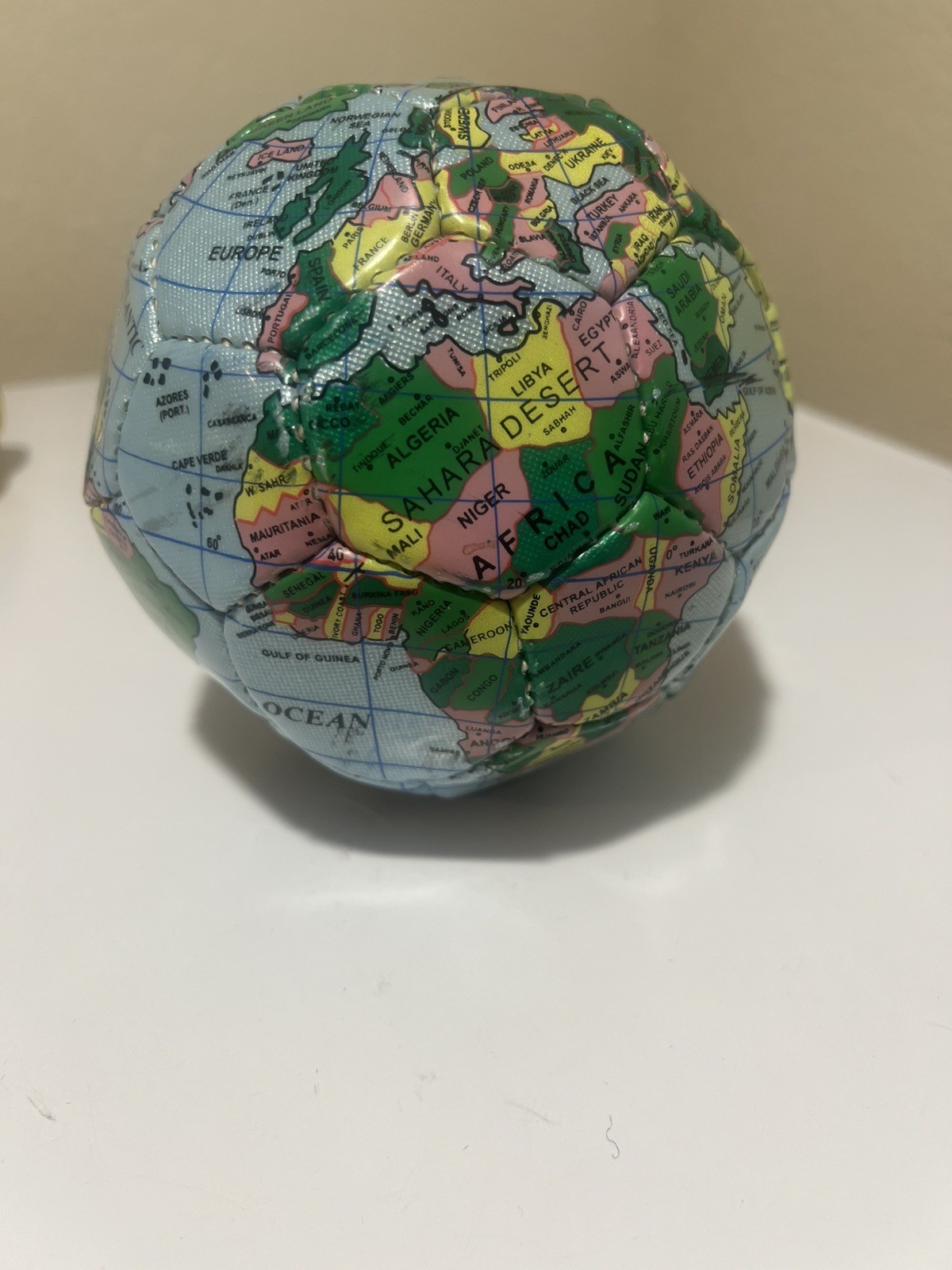 Orono Hand Sewn Earth Ball Size 1 Soccer Ball With World Map 90’s