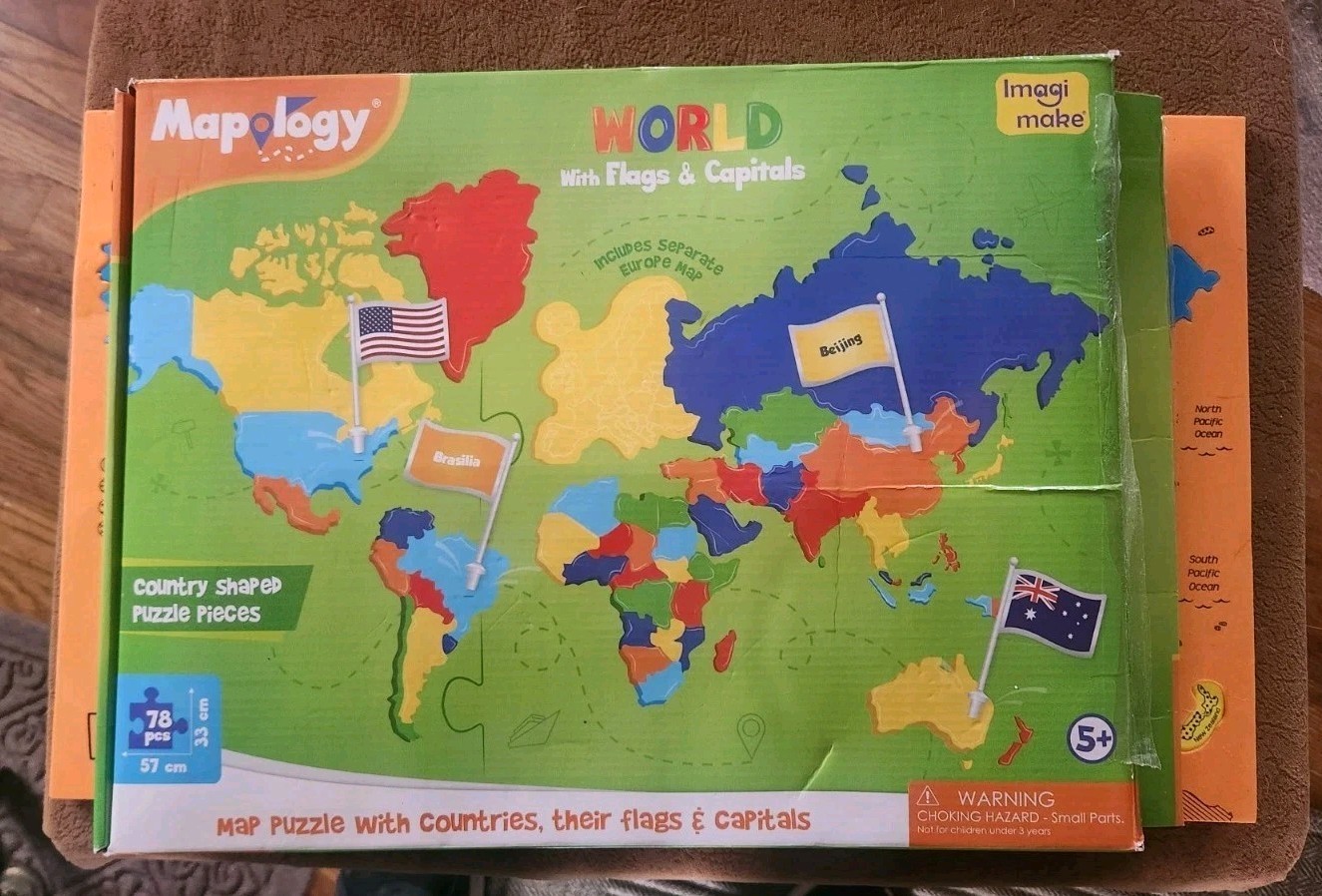 Mapology World Map Puzzle – Includes Country Flags & World capitals FREE SHIP