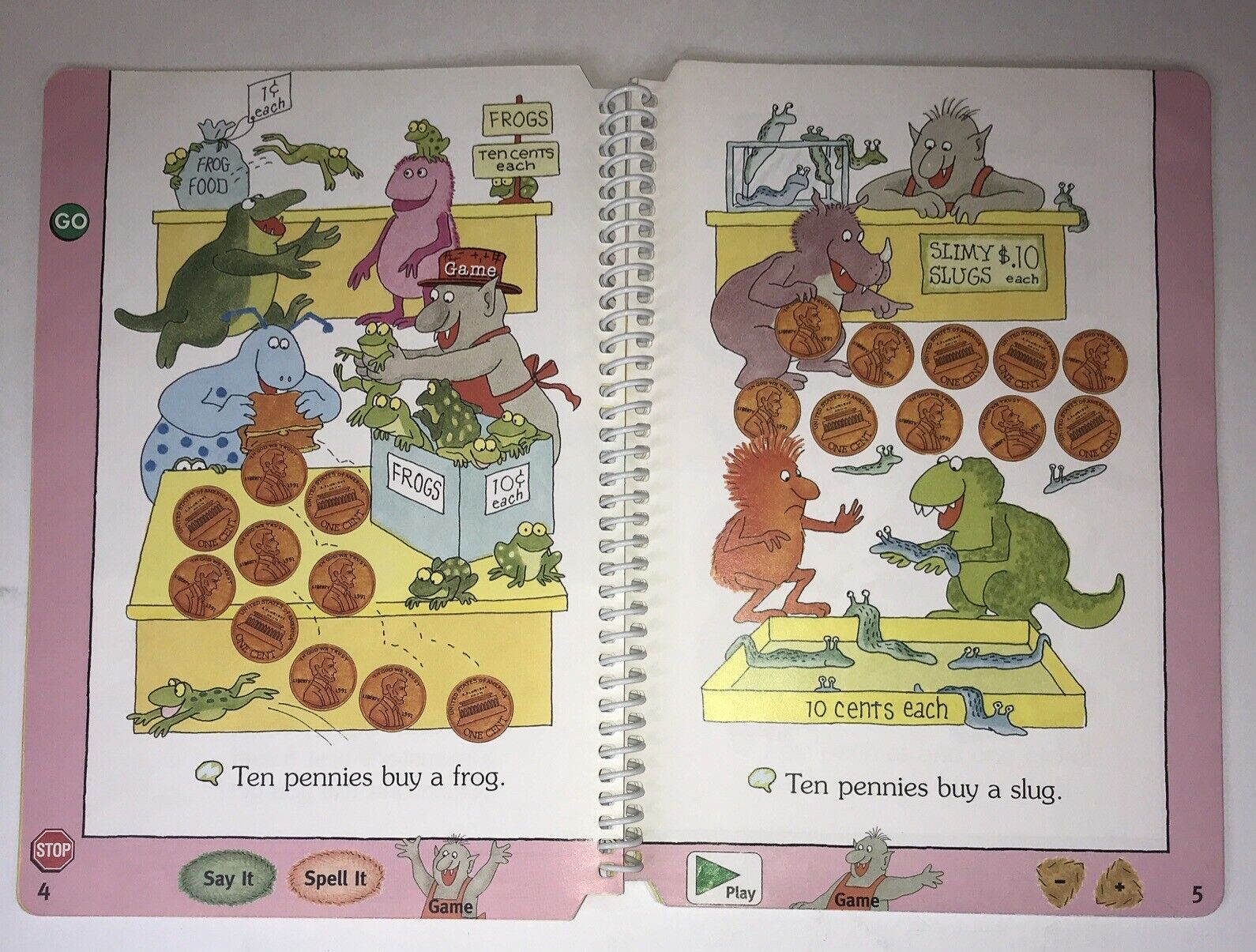 Lot Of 3 Leap Frog Leap 1 Preschool-Grade 1 3 Books and 1 Cartridge Ages 4-6