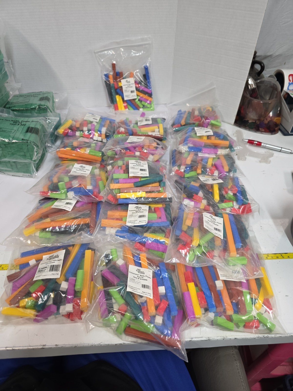Lot Of Hand 2 Mind Math Manipulatives Base 10 Cuisenaire Rods Color Tiles 2200+