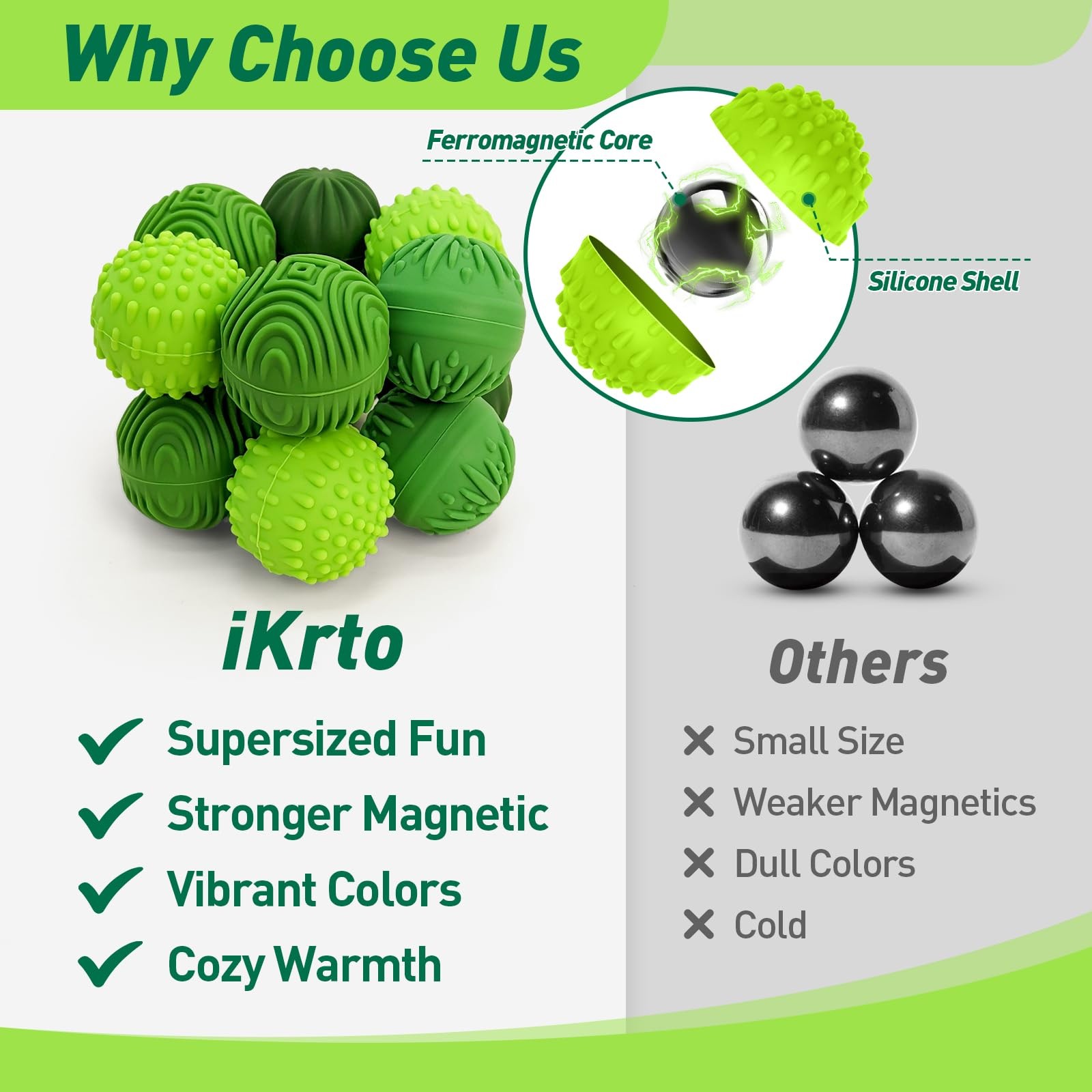 Magnetic Fidget 1.1 inches (diameter), 1.5 (height), 4pcs – Emerald