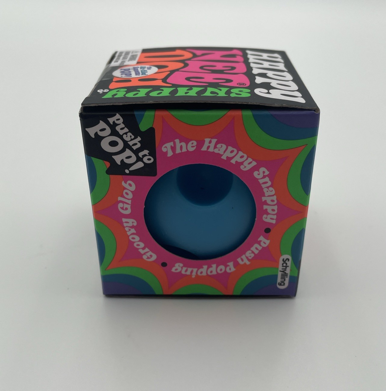 Schylling NeeDoh BLUE Happy Snappy Stress Ball RARE Nee Doh NEW & AUTHENTIC