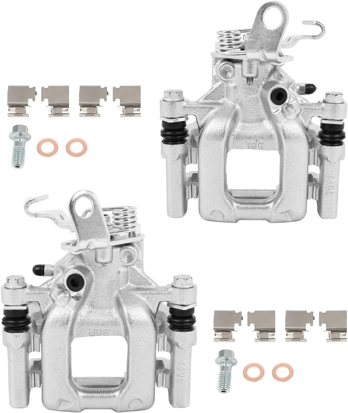 cciyu 19B6384 19B6385 Rear Left & Right Disc Brake Calipers with Bracket For