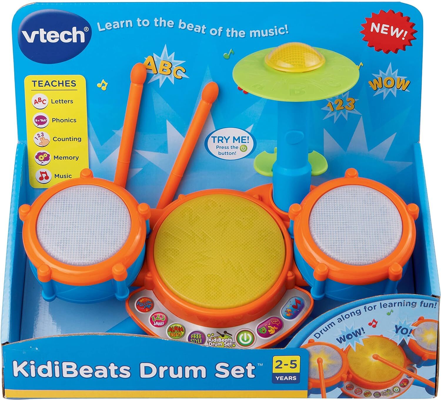 Toddlers Kids Drum Set, Orange