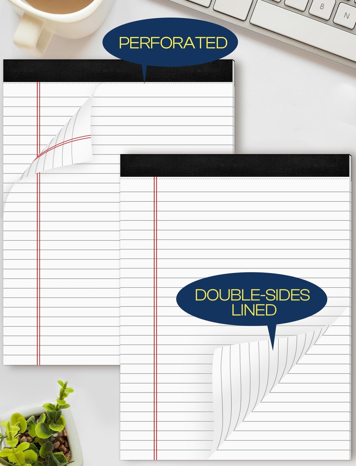 Legal Pads 8.5 x 11 White Note Pads 8.5 x 11 In 2 Pack Notepads 8.5 x 11 Writ…