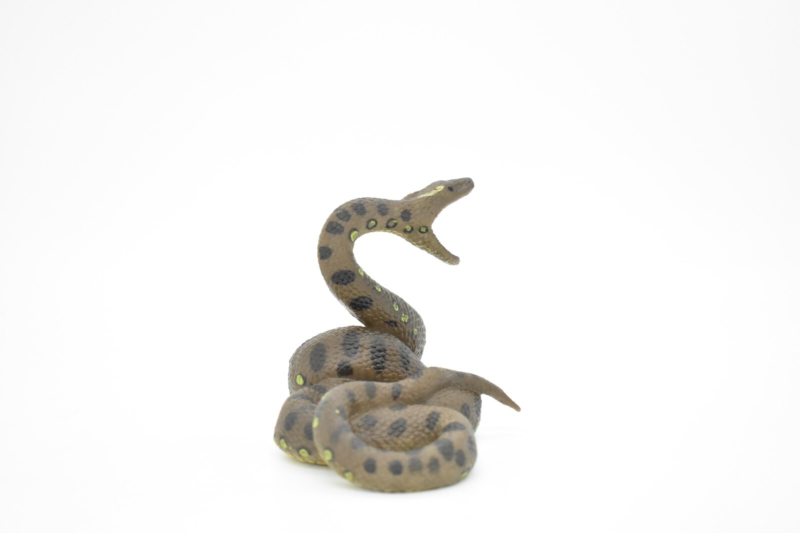 Python Snake, Very Realistic Rubber Reproduction, Hand Painted Figurine 4″