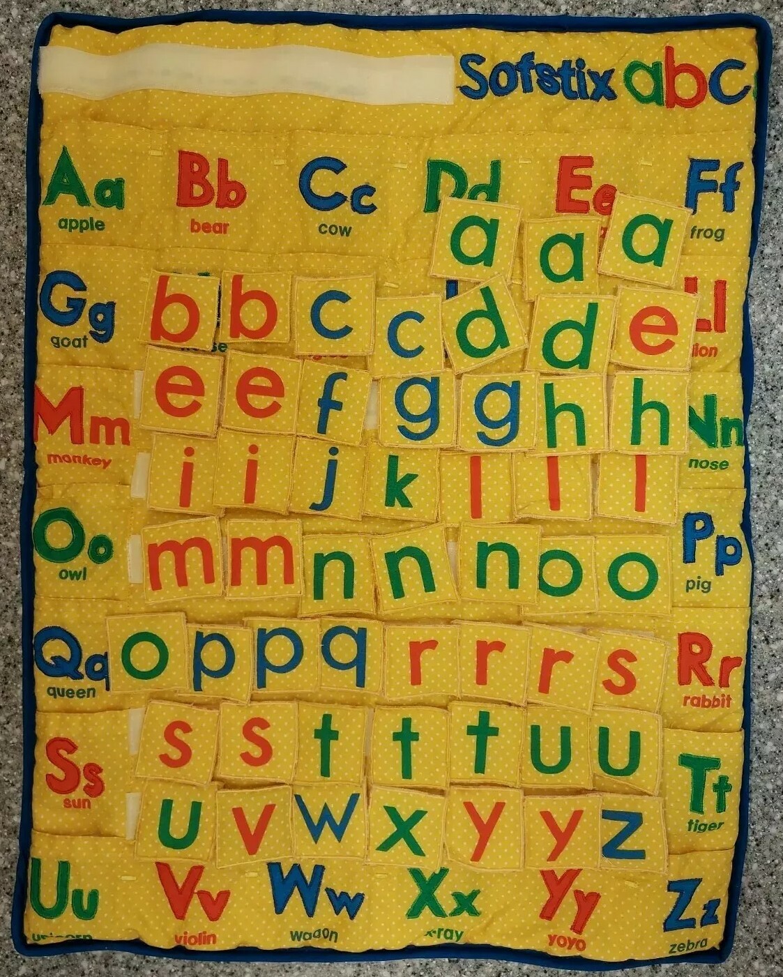 Mary Makers Sofstix ABC’s Cloth Alphabet Letters Kids Spelling Writing Aid 1986