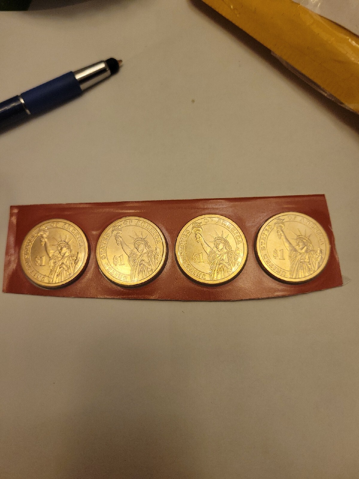 Four Presidents “Golden” Dollars Collectible Official Coin President P & D