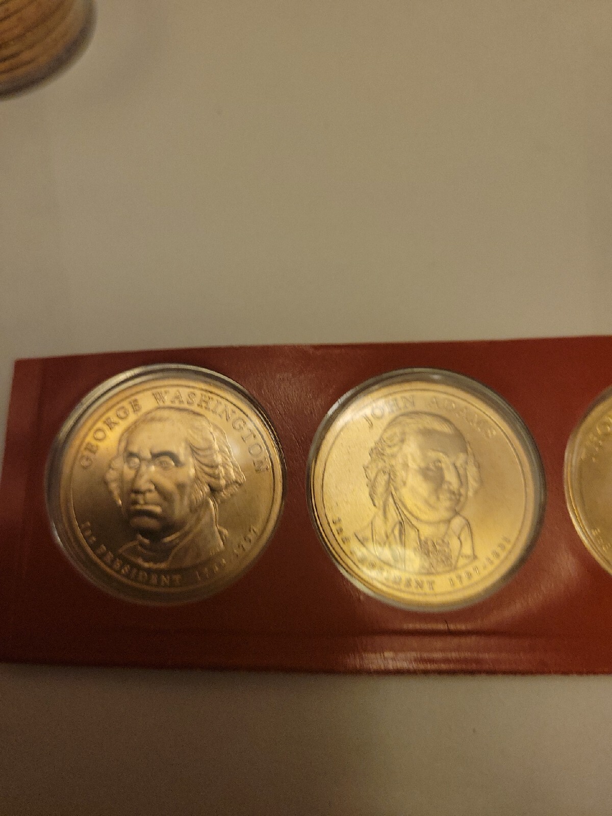 Four Presidents “Golden” Dollars Collectible Official Coin President P & D