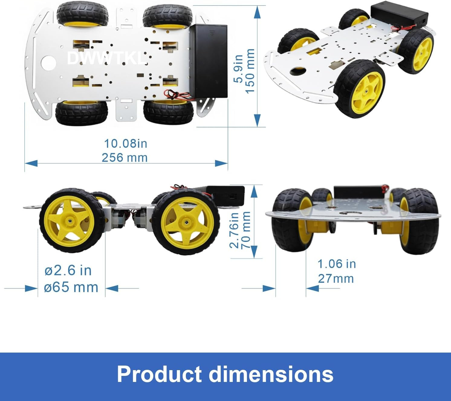 DIY Robot Smart Car Metal Chassis Kit 4WD Car Arduino Programming Kit with TT