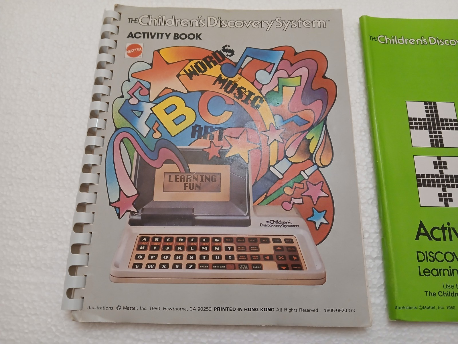 3 Diff. Mattel Children’s Discovery System Activity Books 1980-81 Math Foods +