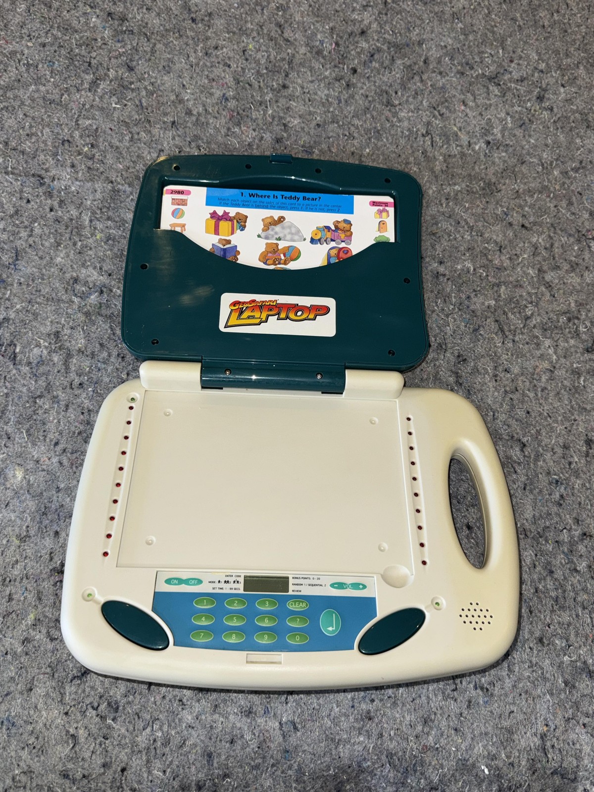 GeoSafari Laptop Electronic Learning Toy W/ Cards 1-122 Educational Tested