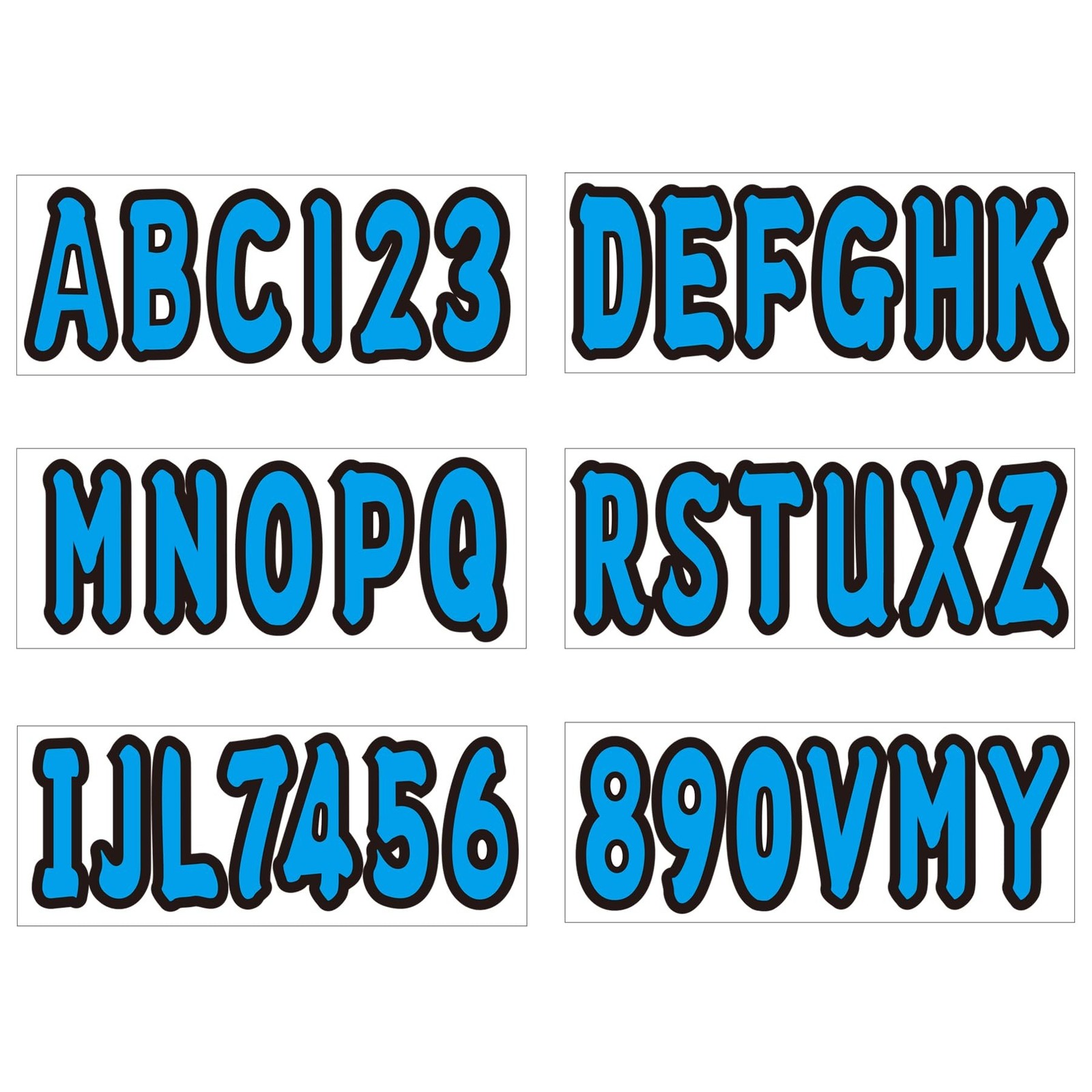 4 Sets 3″ Registration Numbers and Letters Sticker Decal Kit for Fishing Pont…