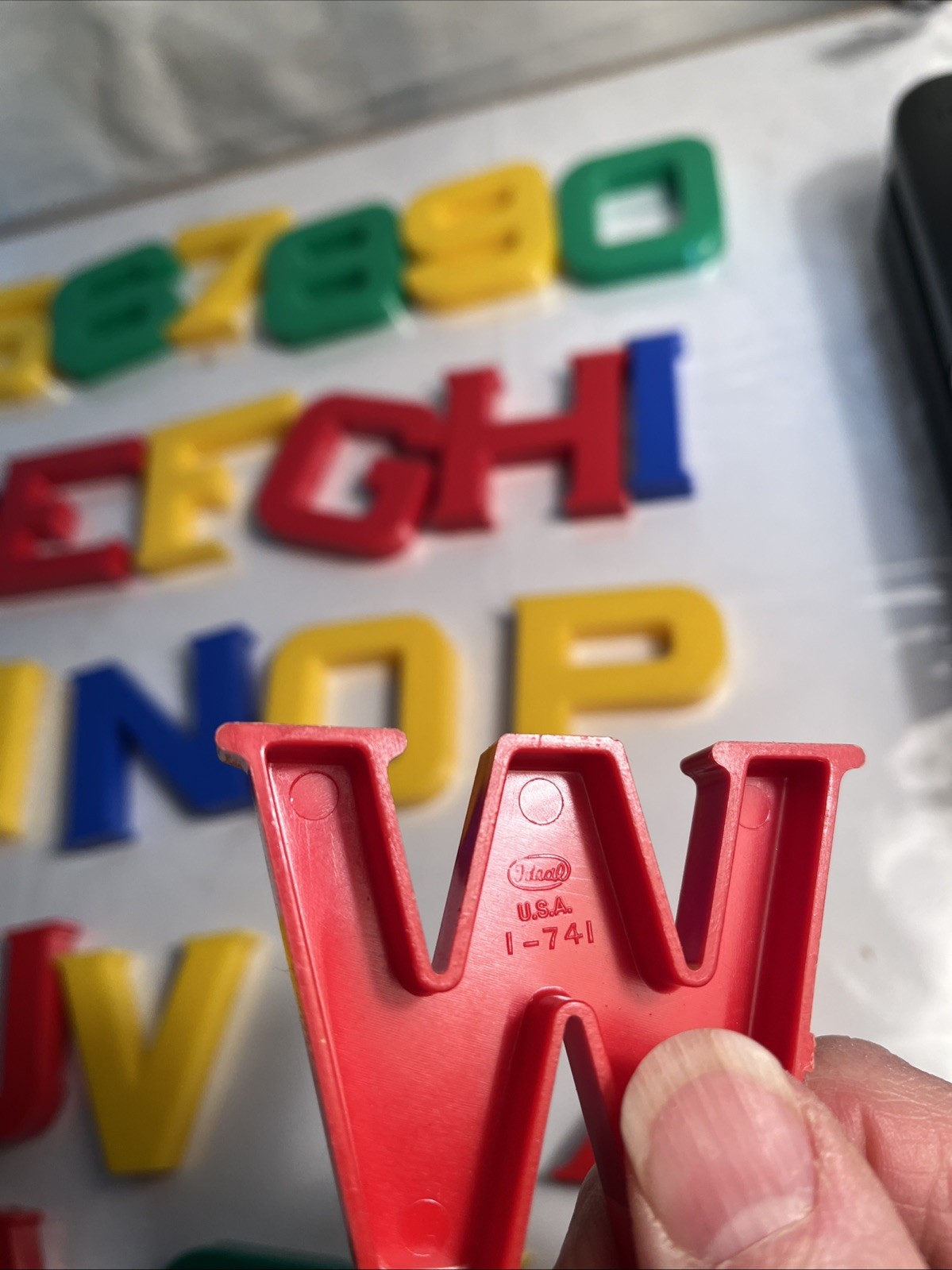 Vintage 40 Piece Childrens IDEAL BRAND Plastic Alphabet Letters 2”Educational