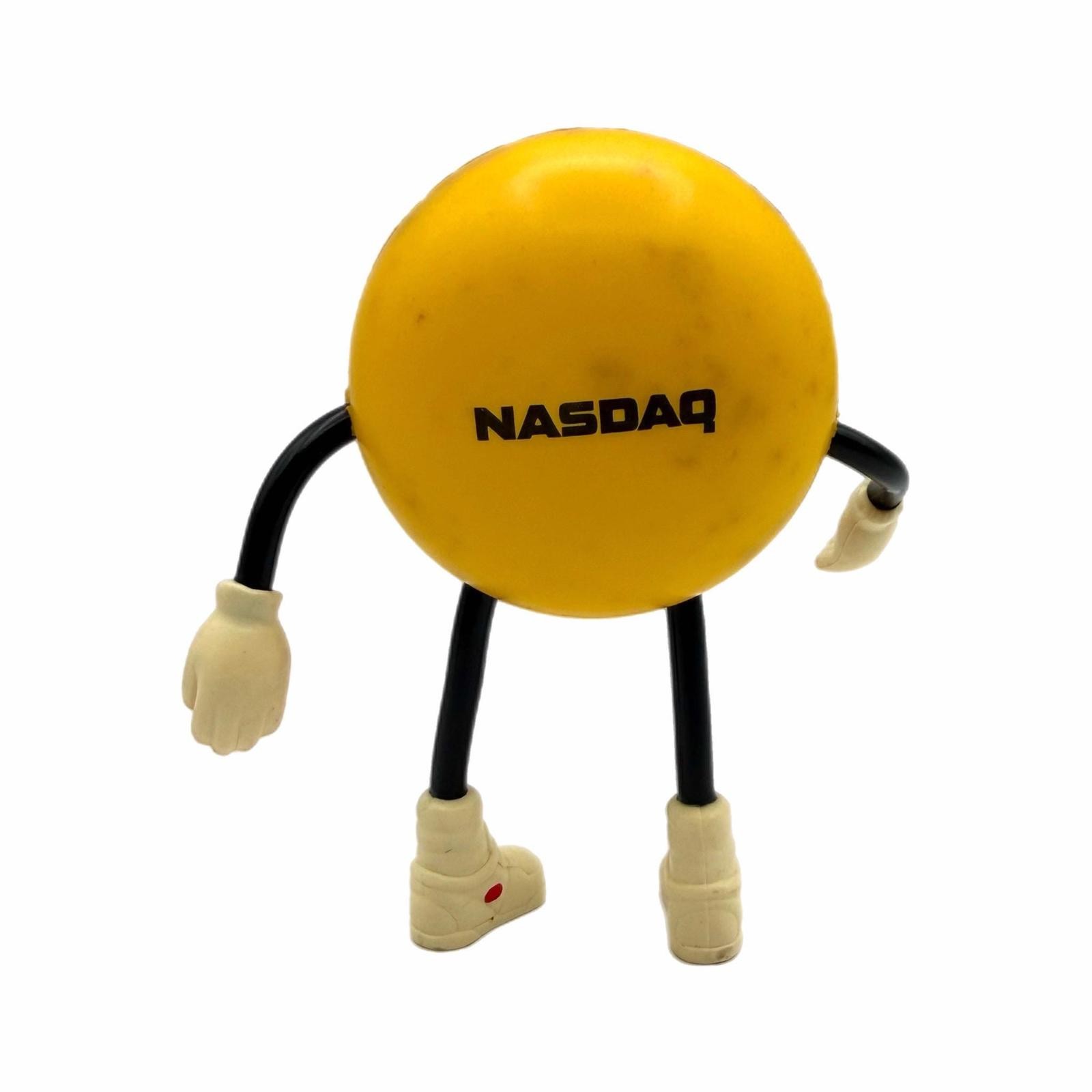 Vintage NASDAQ Branded Mr. Happy Smiley Face Squeeze Ball Figurine
