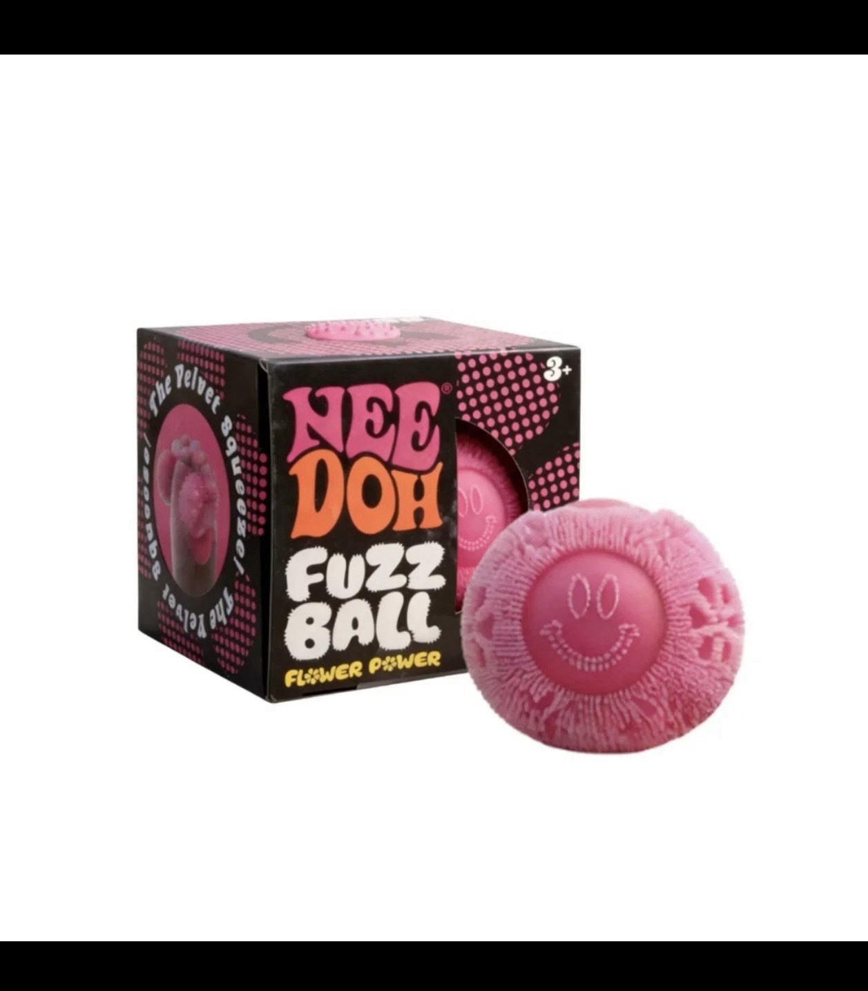 Nee Doh Fuzz Ball “Flower Power” Tactile Squeeze Stress Ball, Multicolor, 3+