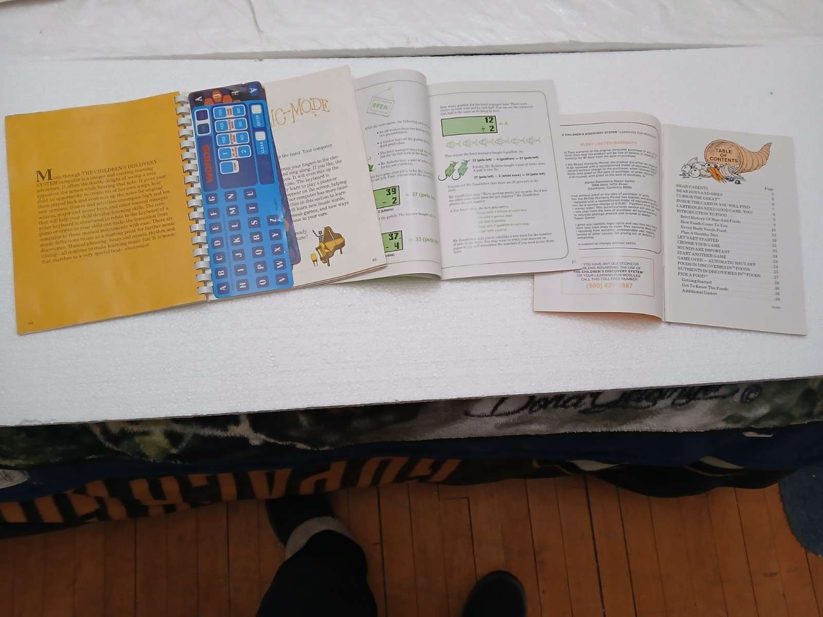 3 Diff. Mattel Children’s Discovery System Activity Books 1980-81 Math Foods +