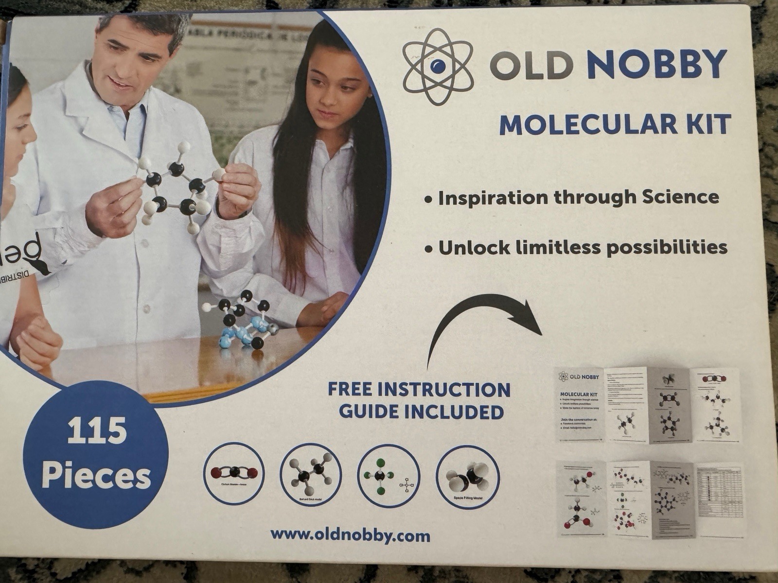 Old Nobby Molecular Set 115 Pieces Organic Chemistry Model Educational NEW