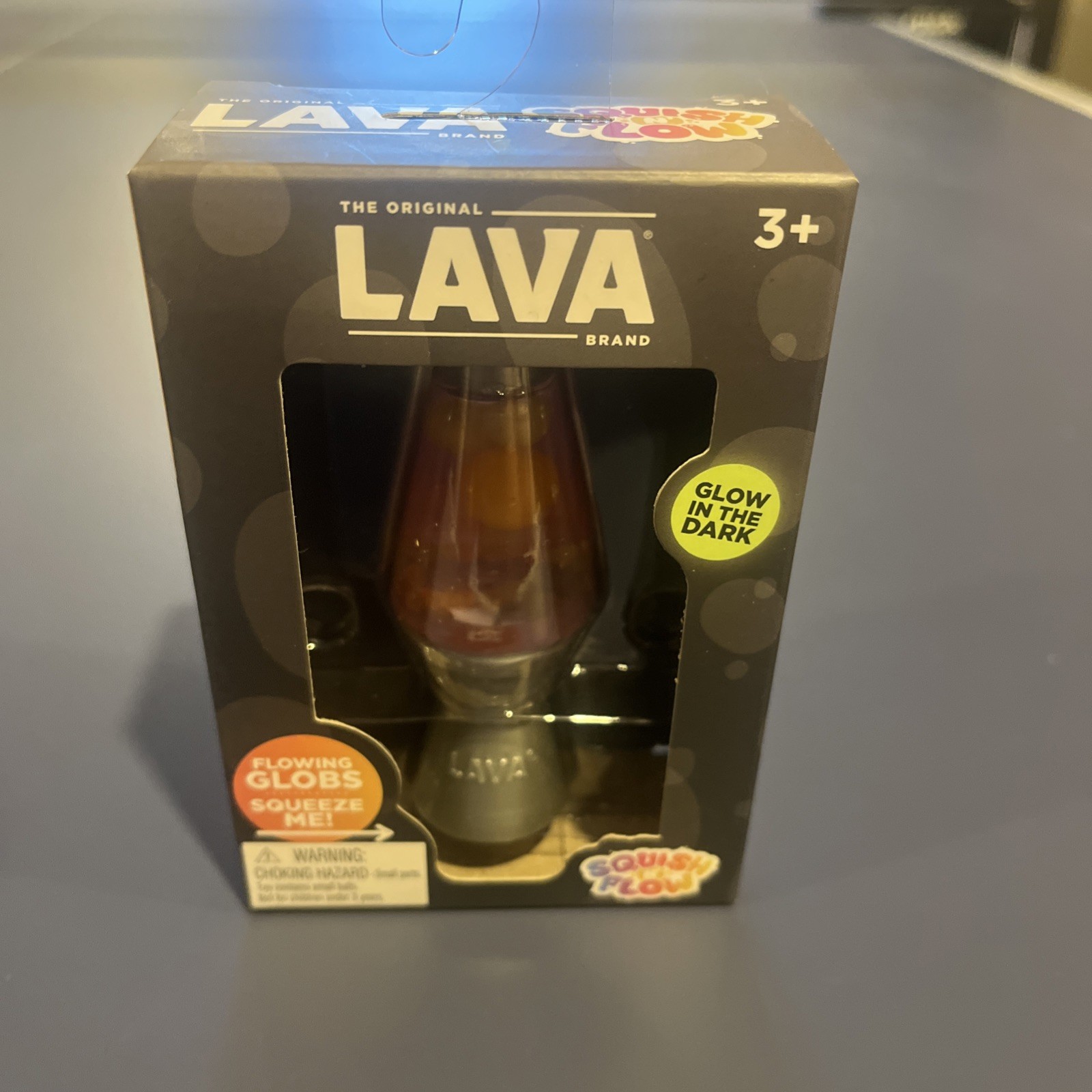 Schylling Lava Lamp Squish N Flow Squishy NeeDoh Glow In The Dark Pink Rare New