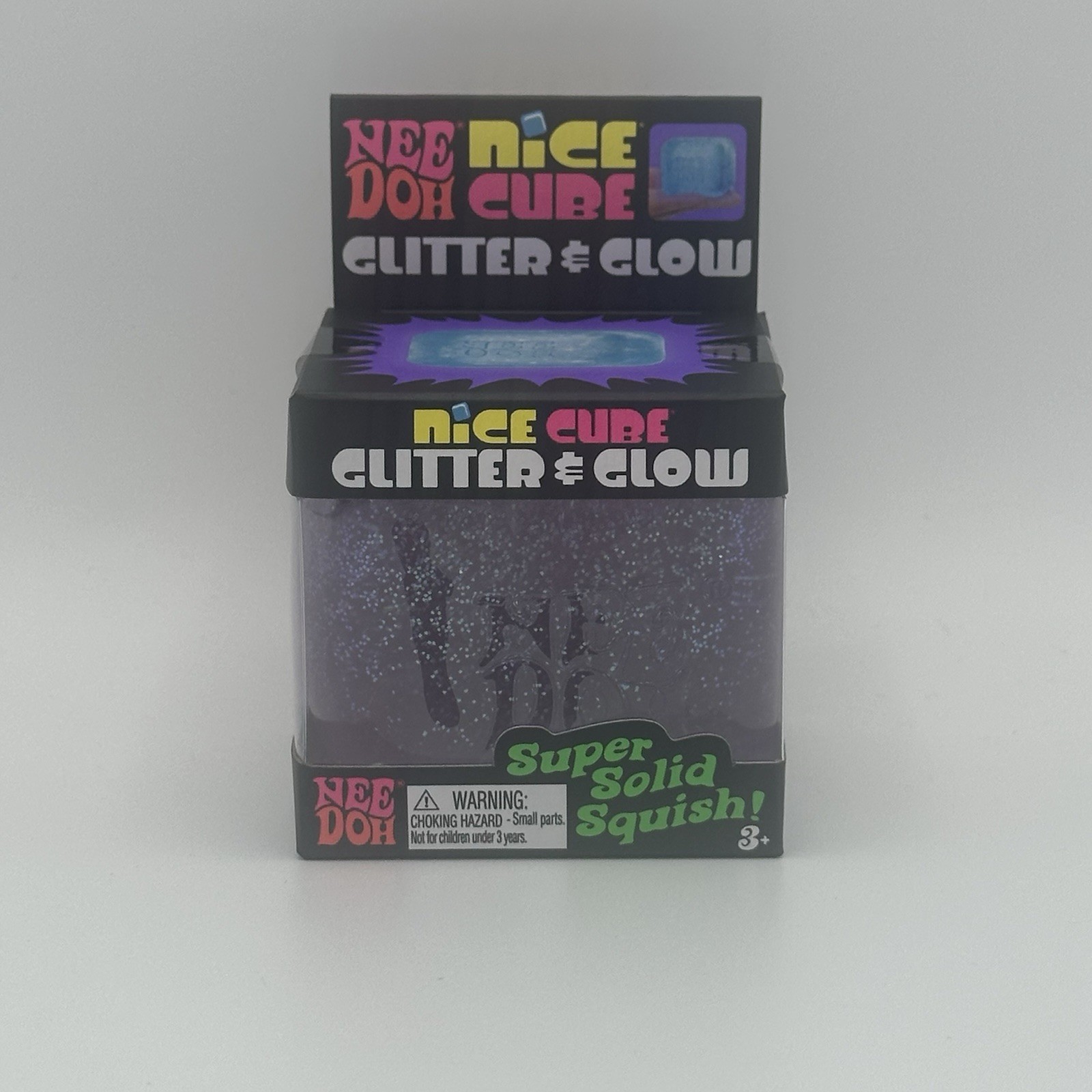 Lot of 2: NeeDoh Nice Cube Glitter Glow squishy
