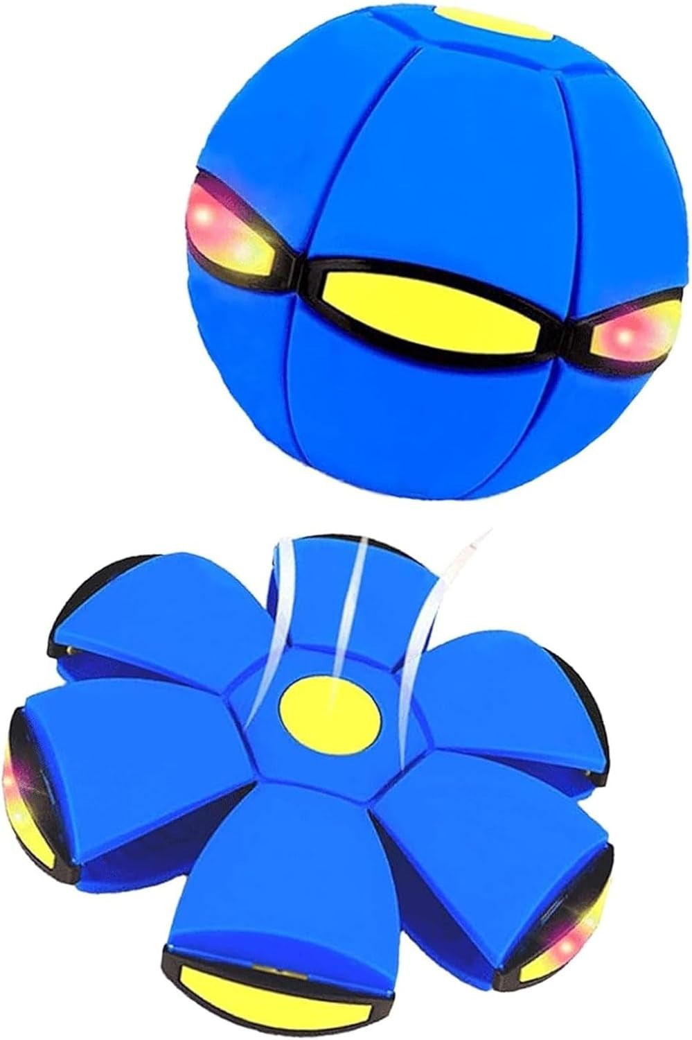 Transforming LED Bouncing Ball & Flying Saucer with 6 Colorful Lights (blue)