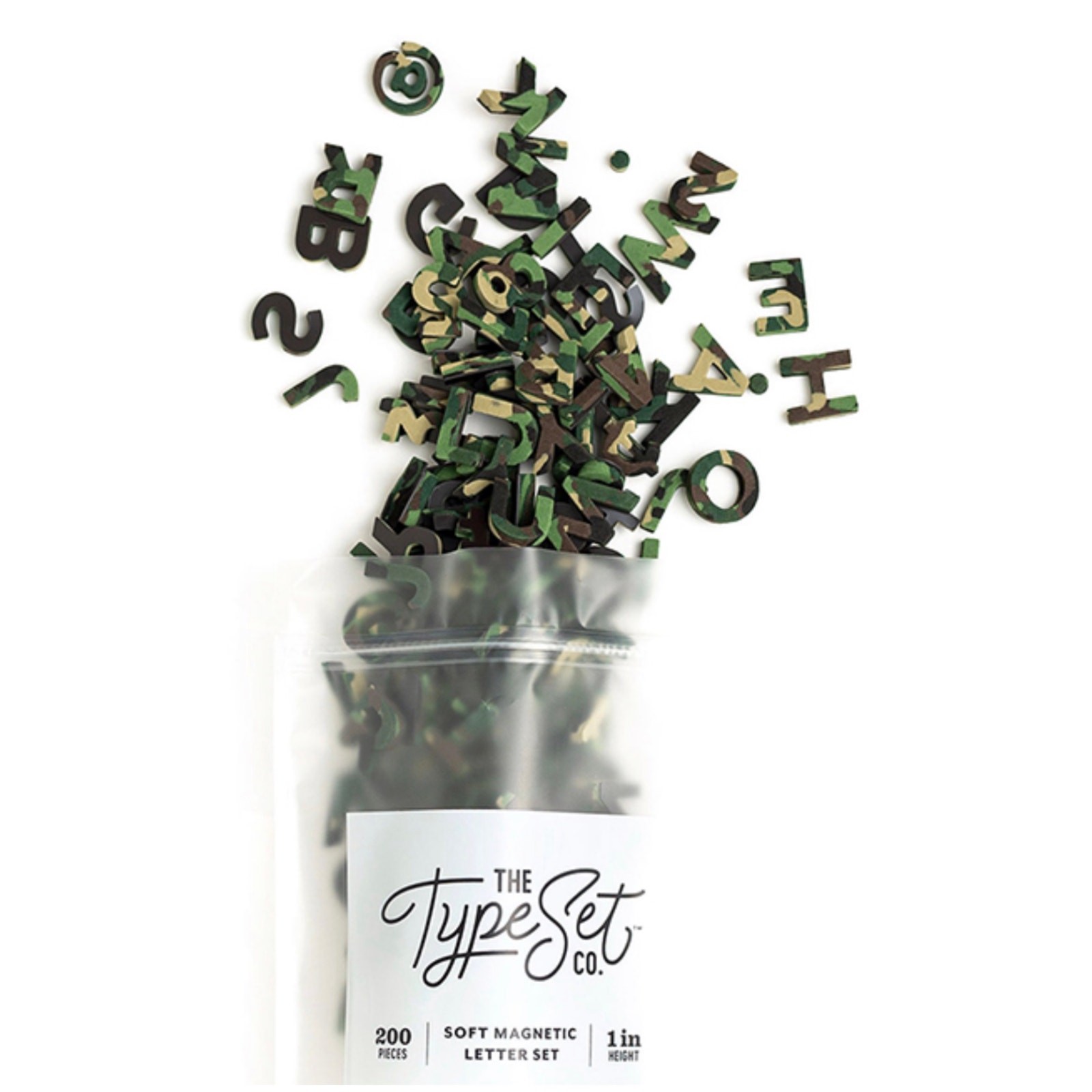 NWT Modern Camo Magnetic Letters The Type Set Co. green