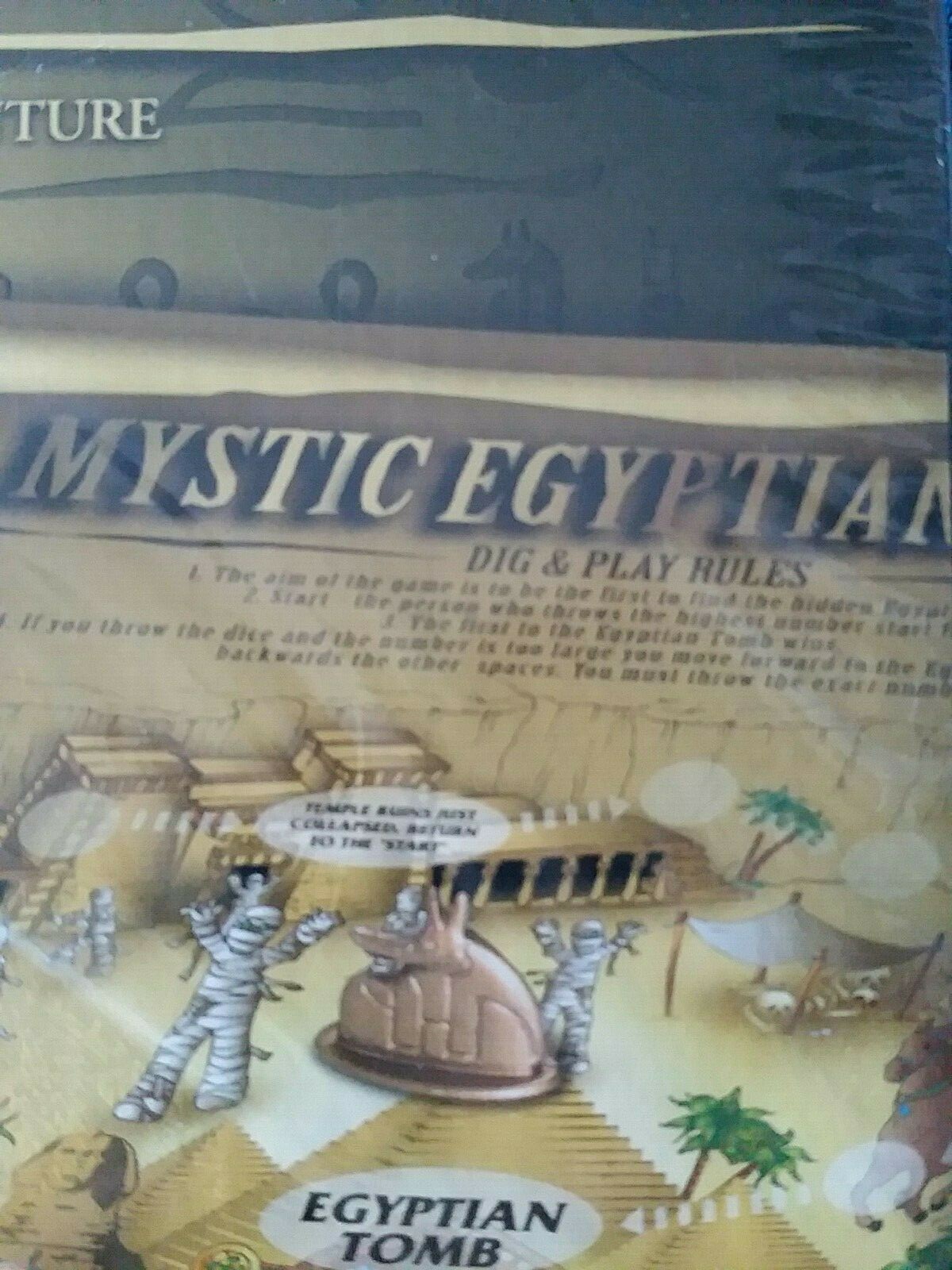 Mystic Egyptian Tomb Dig & Play Board Game Checkers Dice 4M New Sealed Ages 7&Up