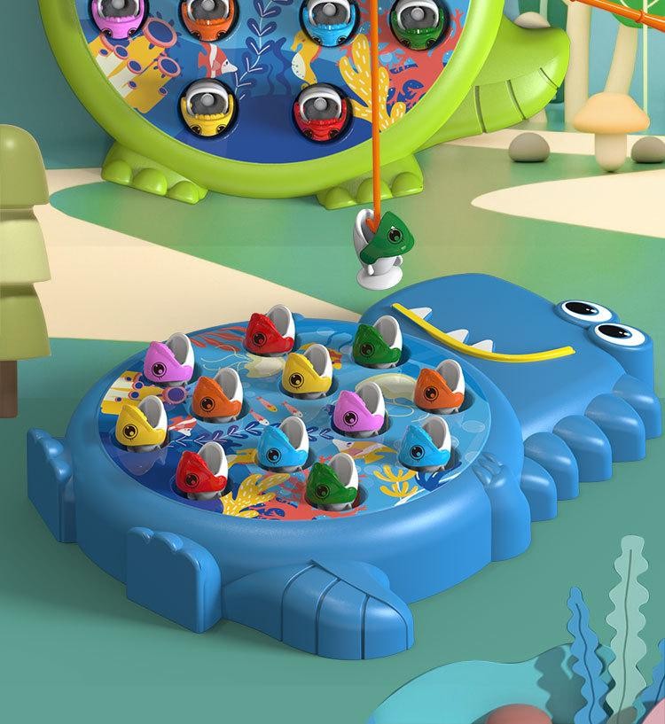 Dinosaur Magnetic Fishing Toy Set – Montessori Educational Kids Game with Rod