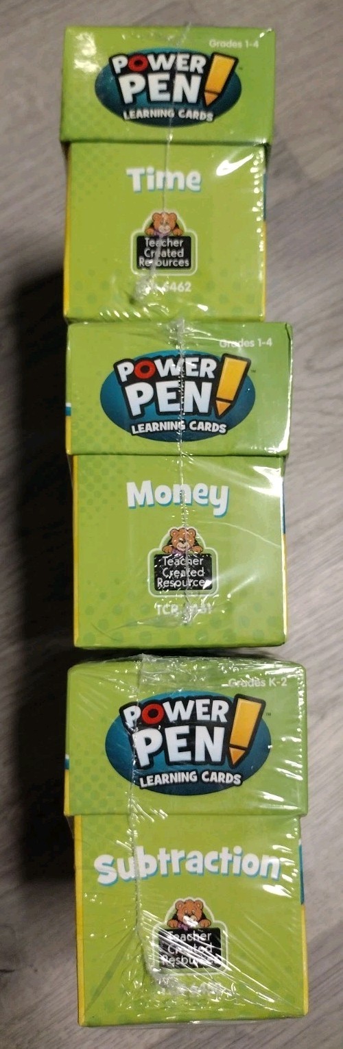 Power Pen Learning Cards Time Money Subtraction 160 Cards Each Lot Of 3 Sealed