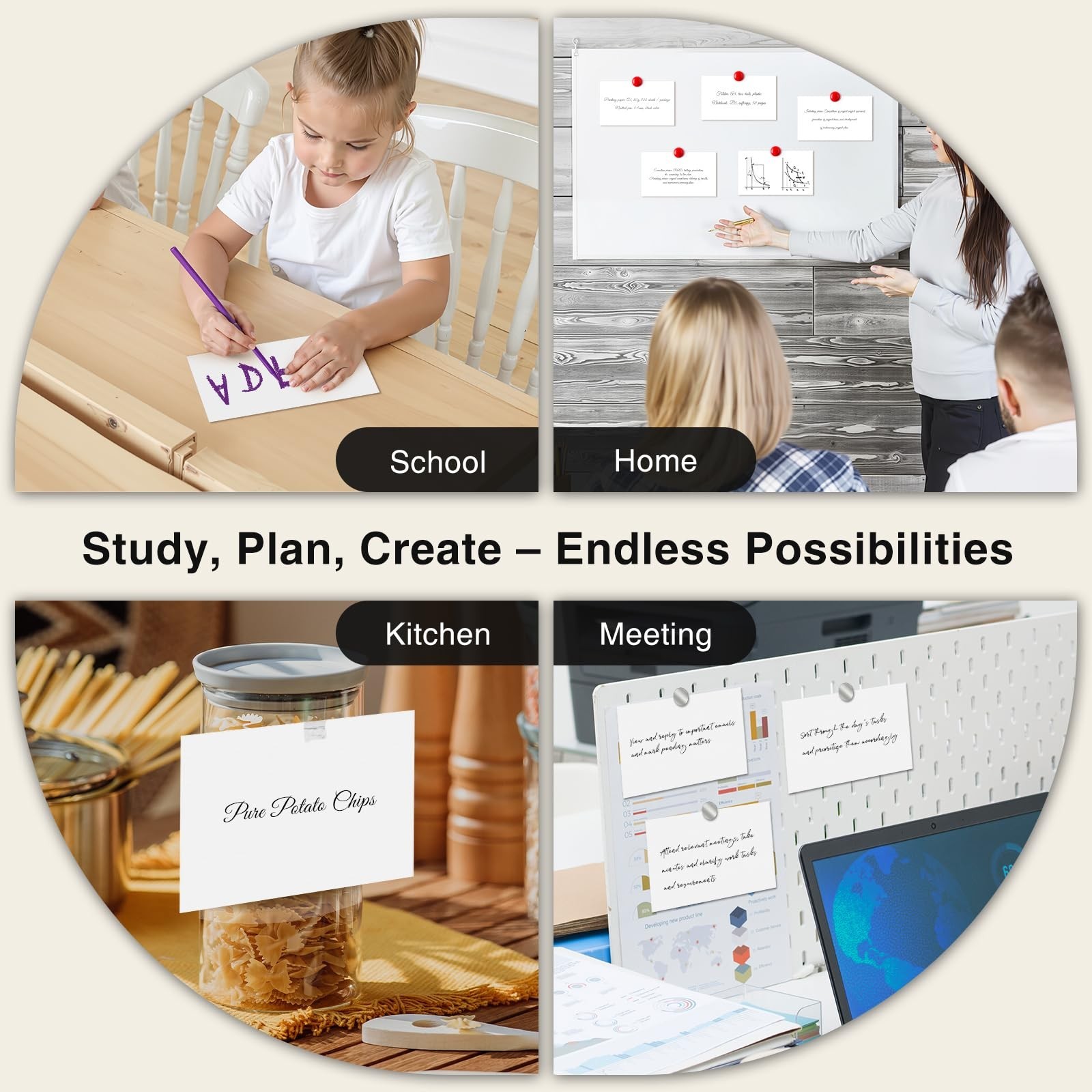 300 Count Blank Index Cards 3×5 Inch White Flash Cards Colored Cardstock, Unr…