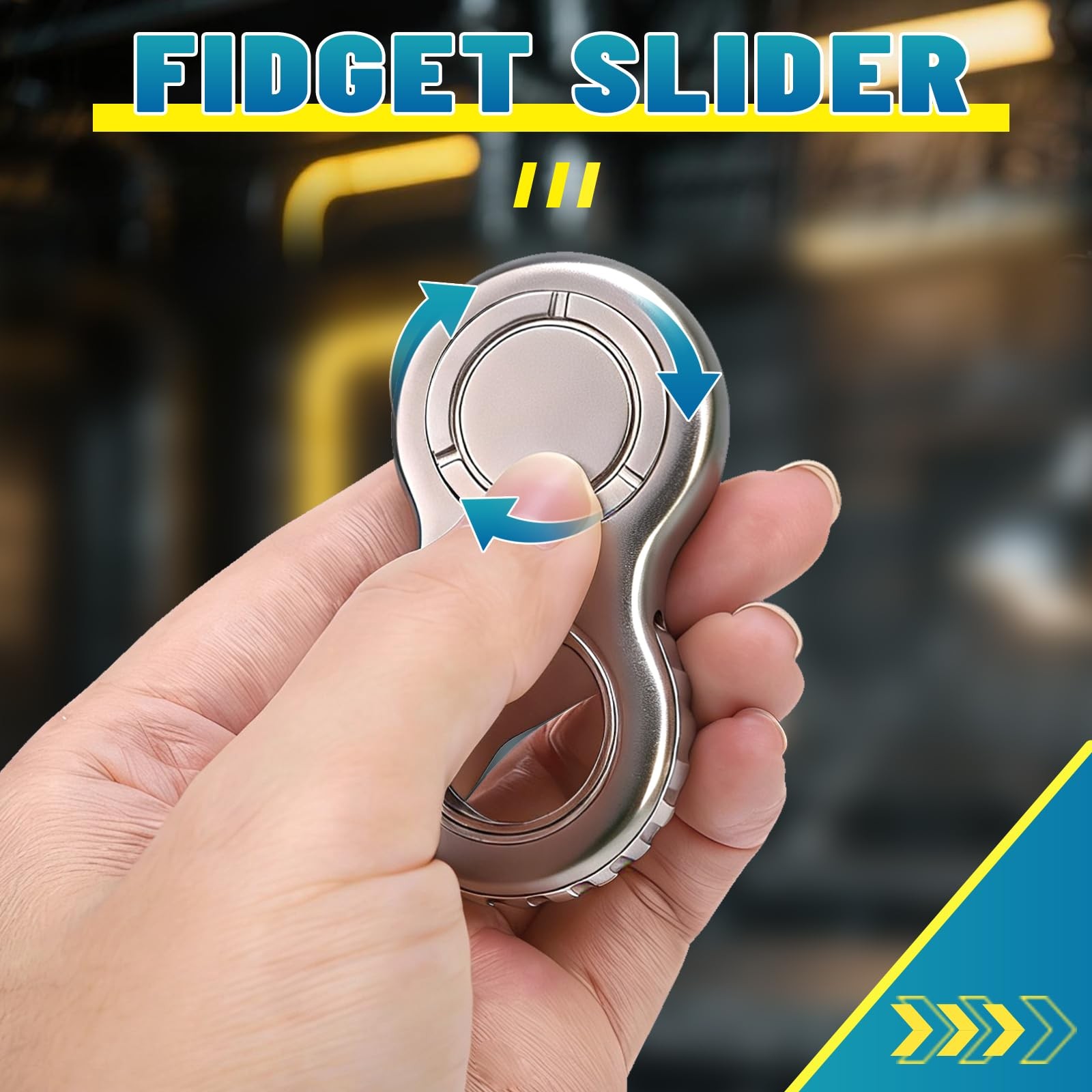 Fidget Ring Toy Metal for Teen Adults,Fidget Spinner Pad Kids Silver