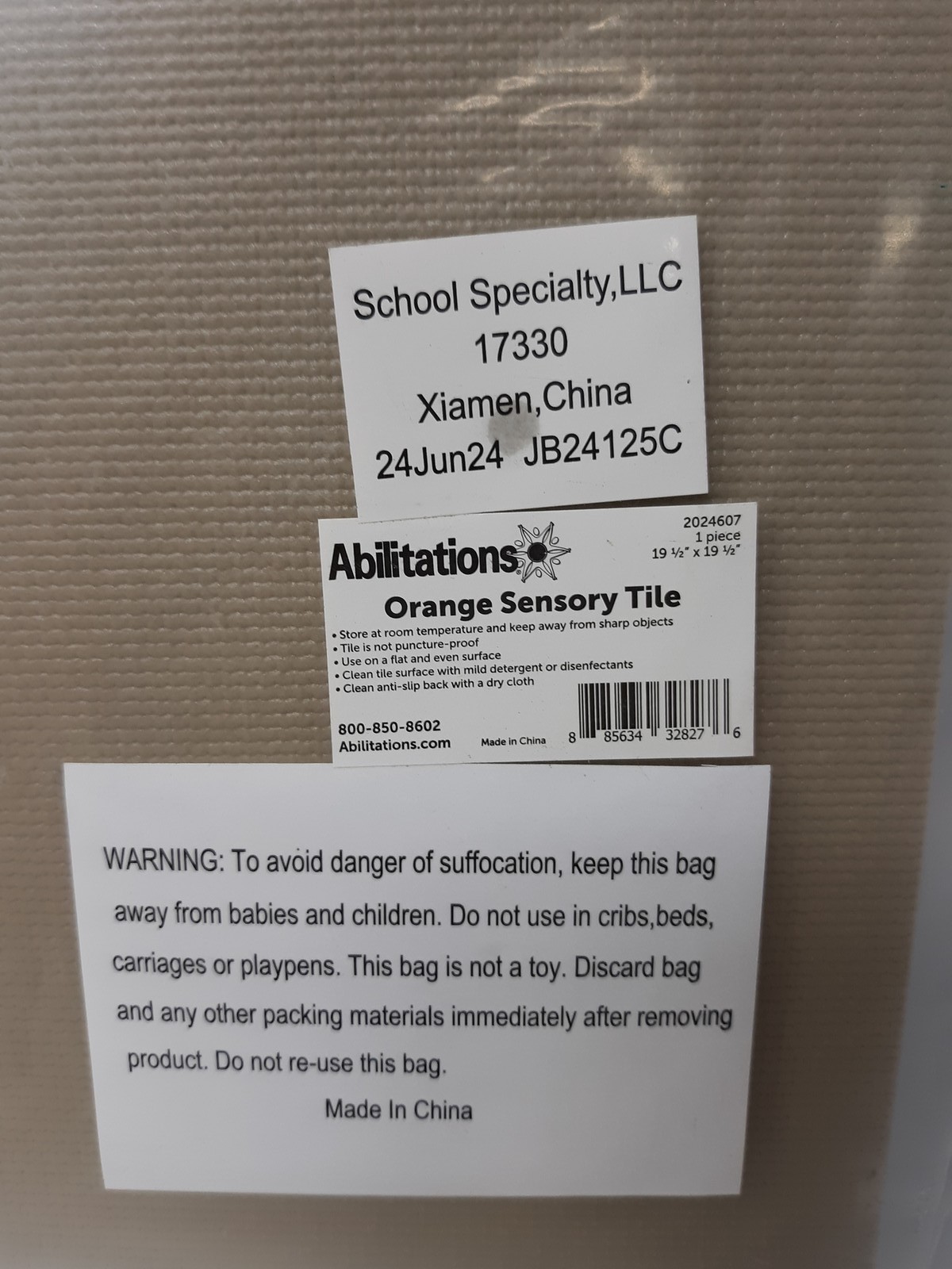 Abilitations Orange Sensory Tile 19.5″ Liquid Motion Educational Toy