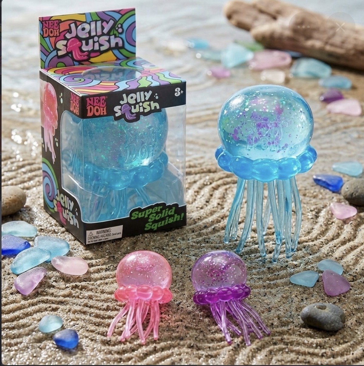New NeeDoh Jelly Squish Jellyfish BLUE