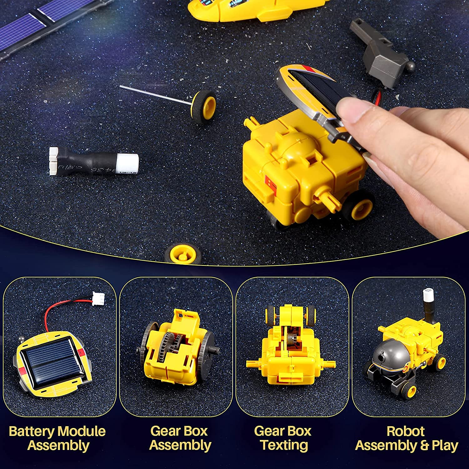 STEM Projects for Kids Age 8-12, Science Kits Boys, Solar Robot Space Toys Gifts