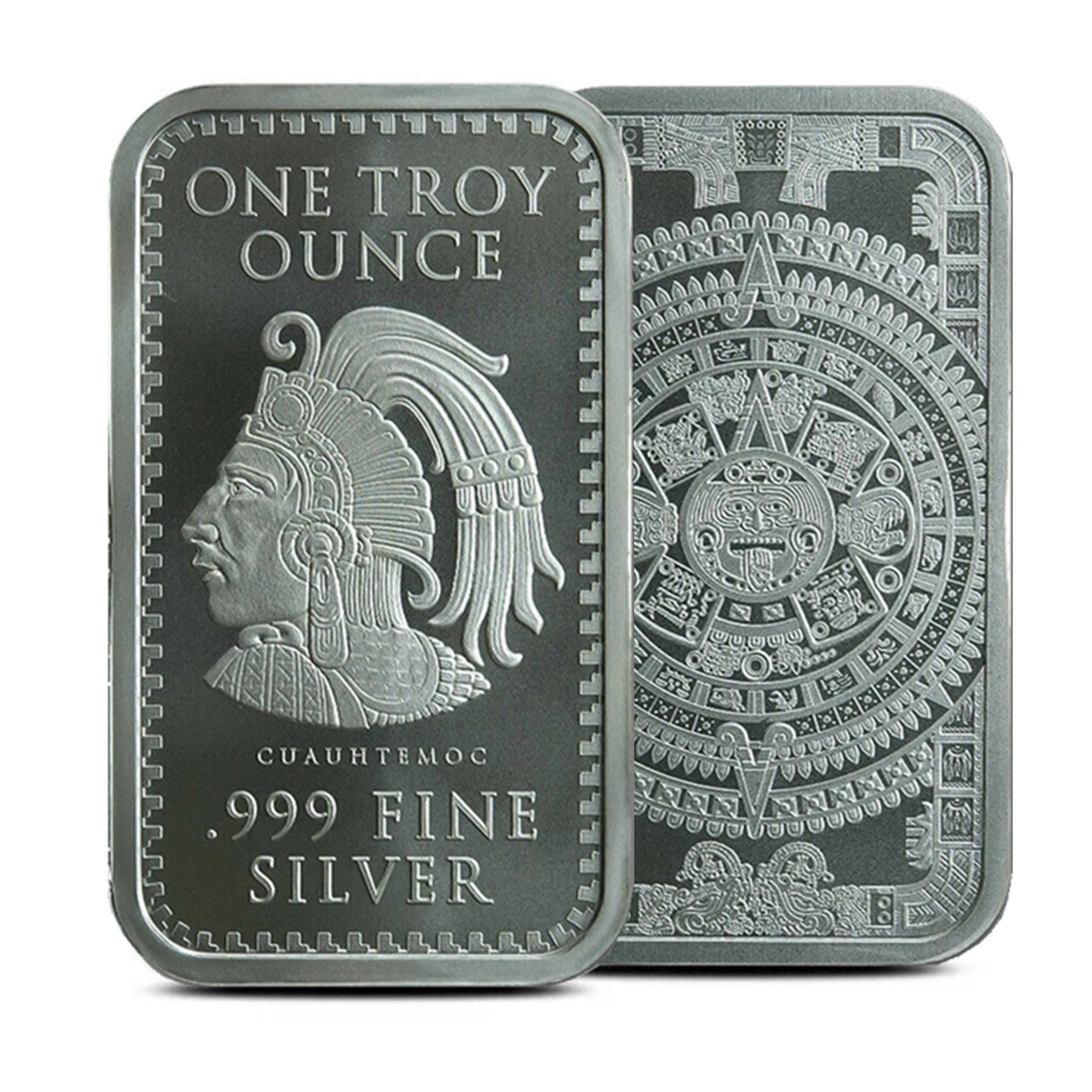 Aztec Calendar Silver Bar – 1 oz Silver – Mayan Tenochtitlan Mexico