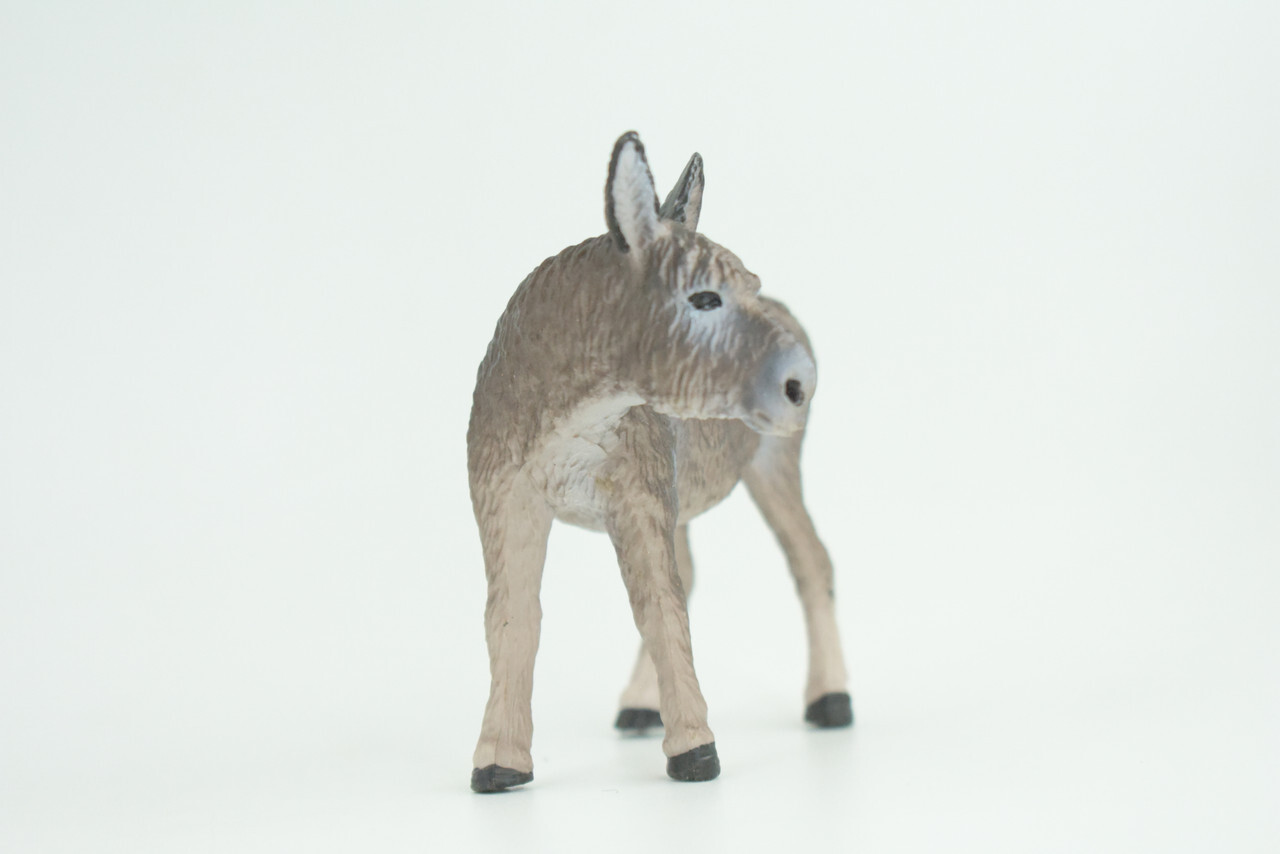 Donkey Toy Realistic Hand Painted Rubber Farm Model 4 Inches CH846 BB197