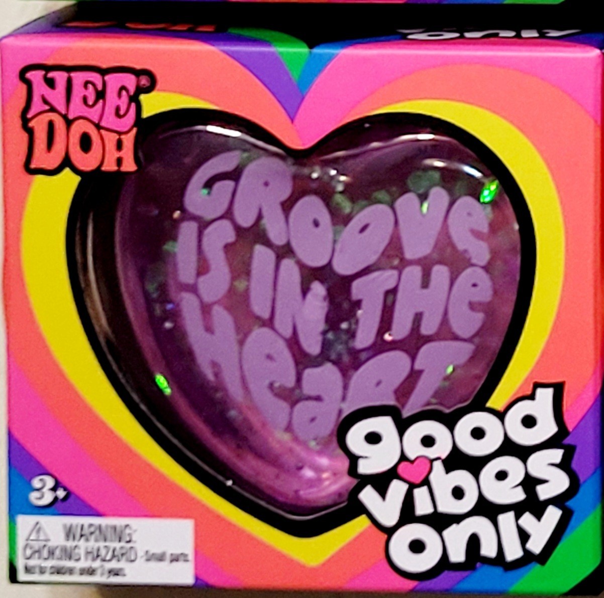 Nee Doh “Good Vibes Only”-Heart Shaped SQUISHY-1 of 6 Different Positive Sayings