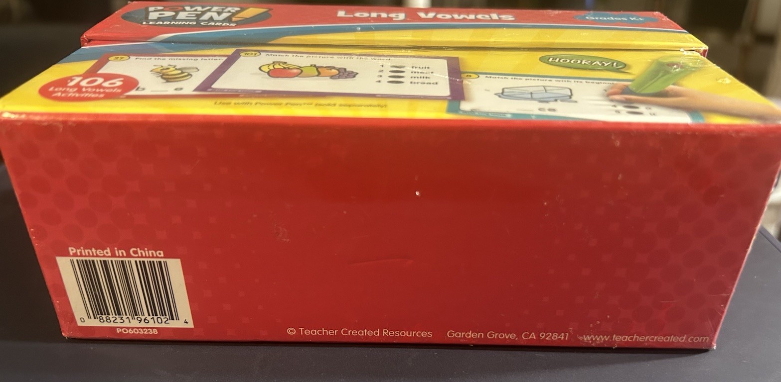 Teacher Created Resources Power Pen Learning Cards: Long Vowels – Brand New