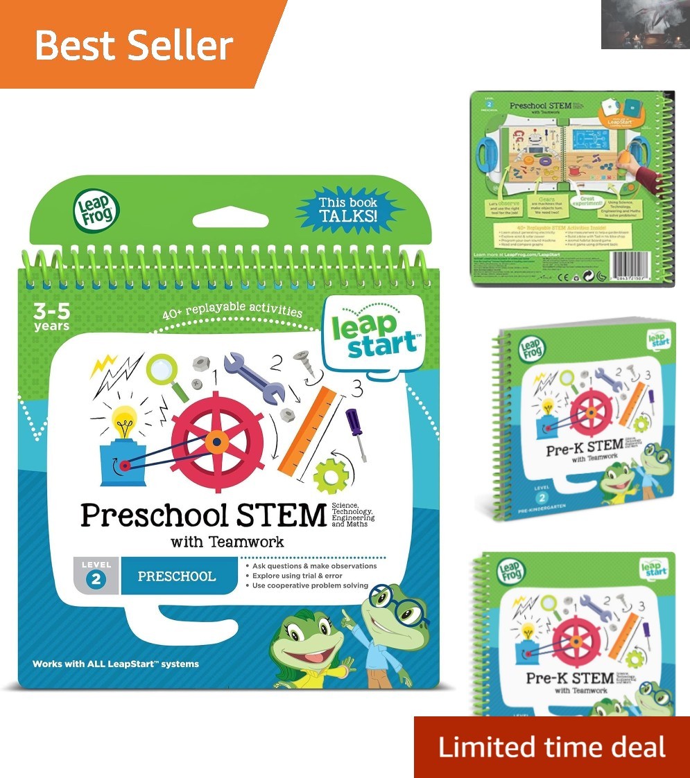 Pre-K STEM Learning Book with 40 Activities: Encouraging Teamwork & Curiosity