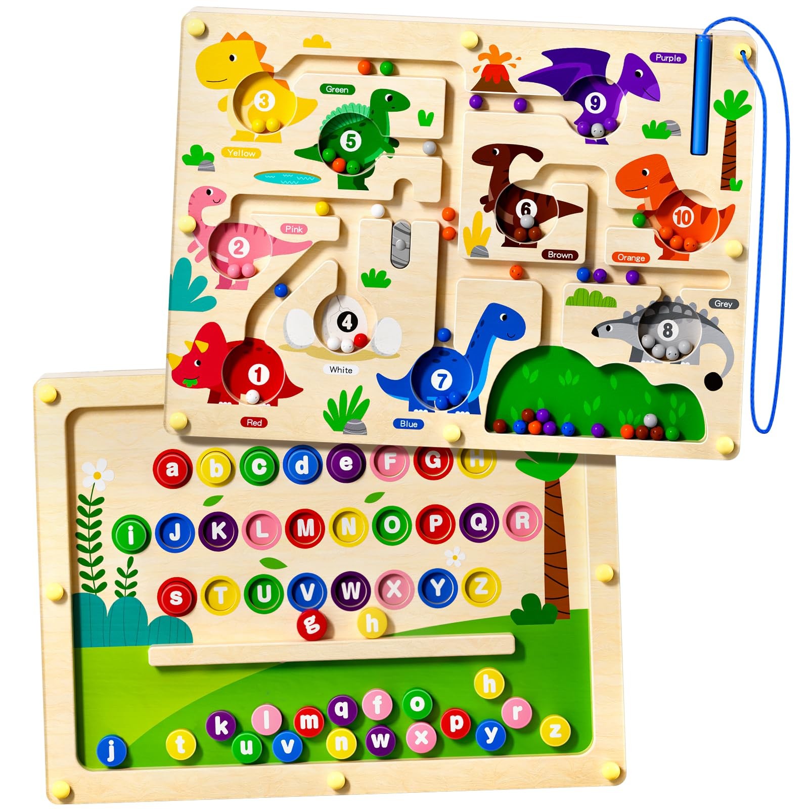 UMEREACT 2 in 1 Magnetic Color and Number Maze One Size, Multicolored