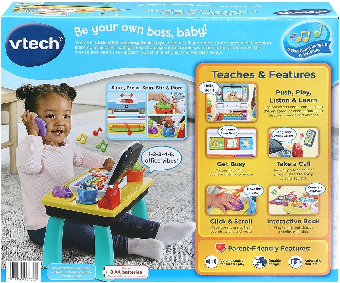 VTech Little CEO Learning Desk Toddler Activity Center Numbers, Letters & Music