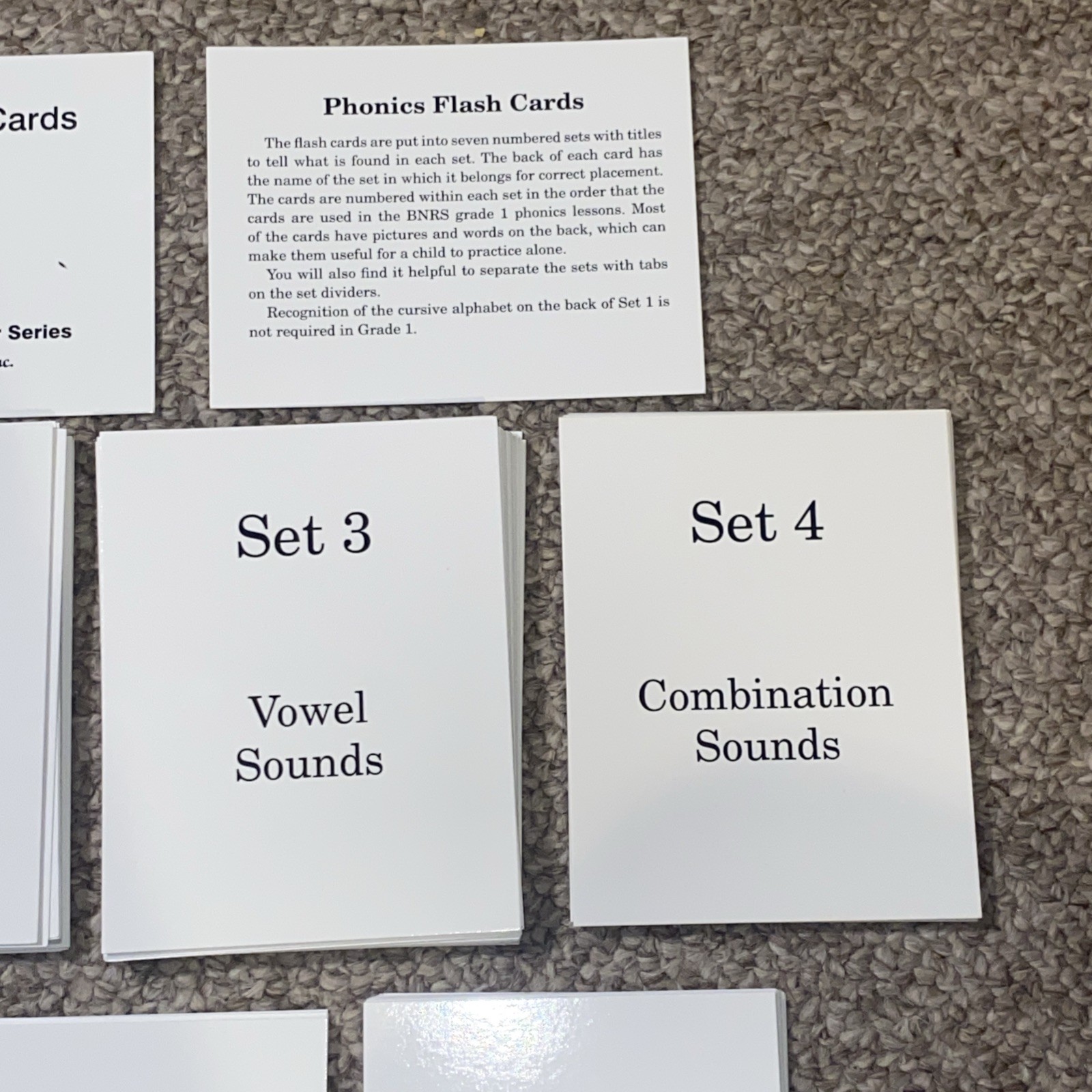 Phonics Flash Cards Rod and Staff Sets 2-7 With Picture Wall Cards 179 Count