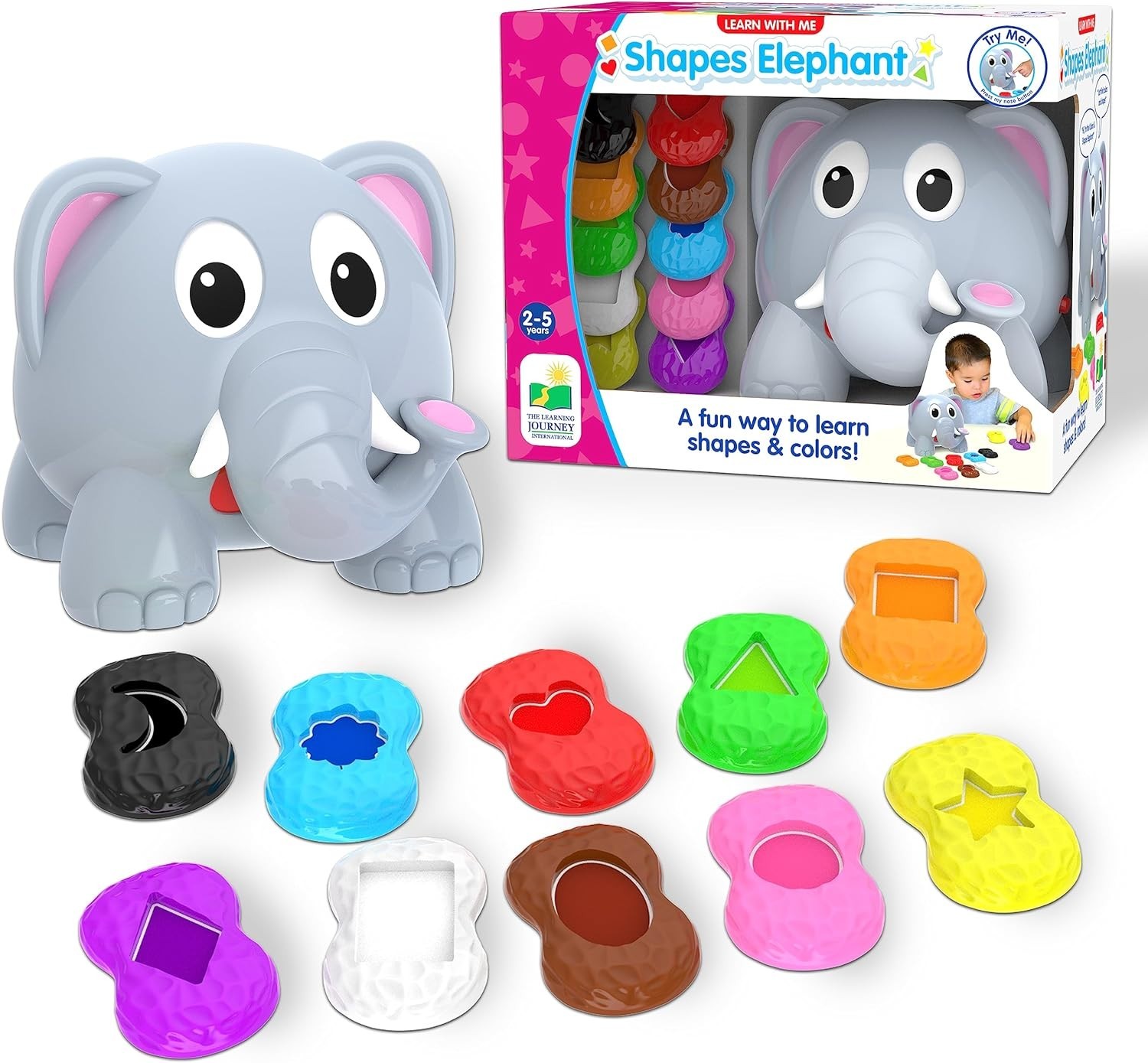 The Learning Journey Learn with Me – Shapes Elephant – Color & Shapes Teaching