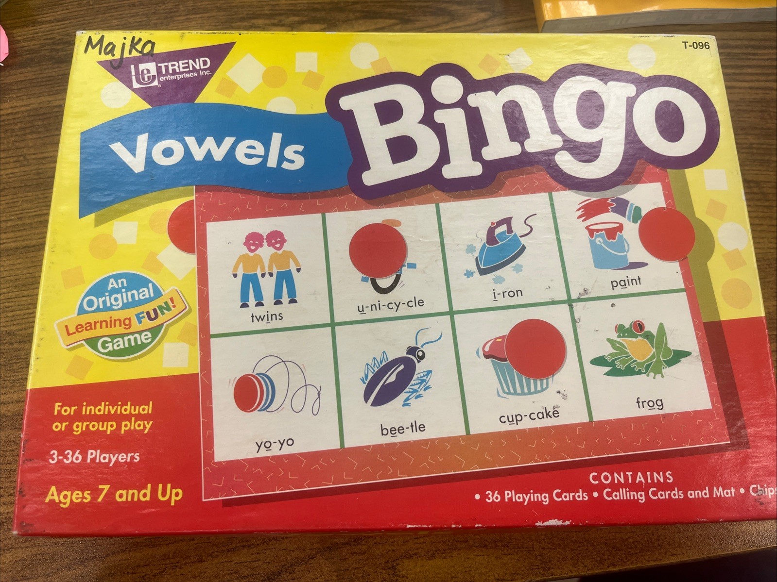 TREND Vowels Bingo Game Vintage 1995 Class Set 36 Student Playing Cards COMPLETE