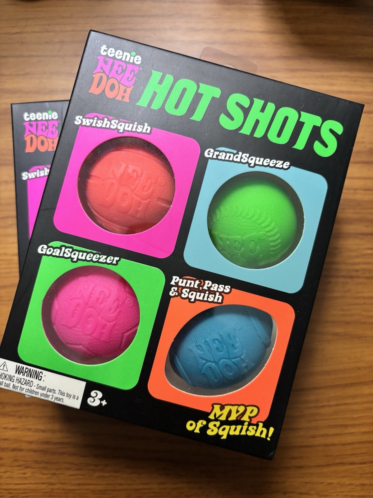Teenie Nee Doh Hot Shots Mini Squeeze Balls 4-Pack, Multicolor, Ages 3+