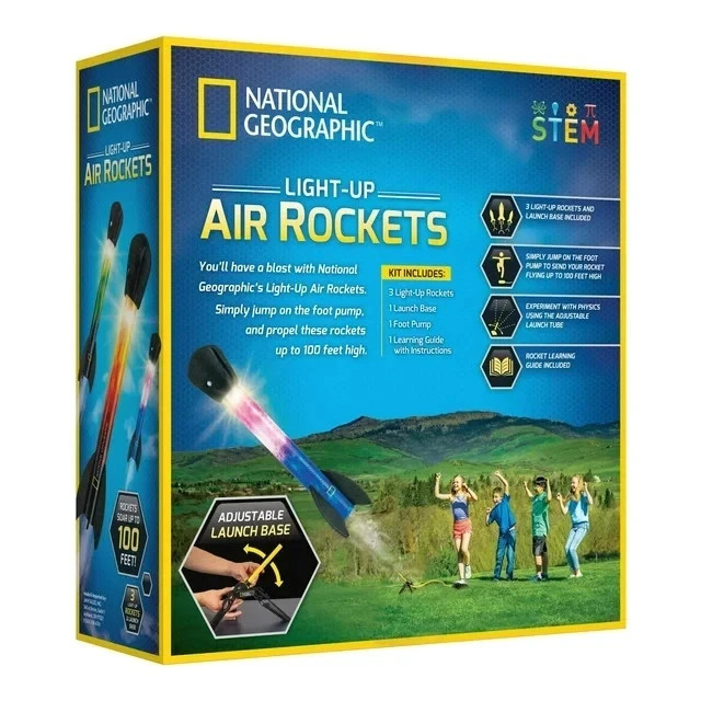 National Geographic Light Up Air Rockets Set for Kids 8 Years and up